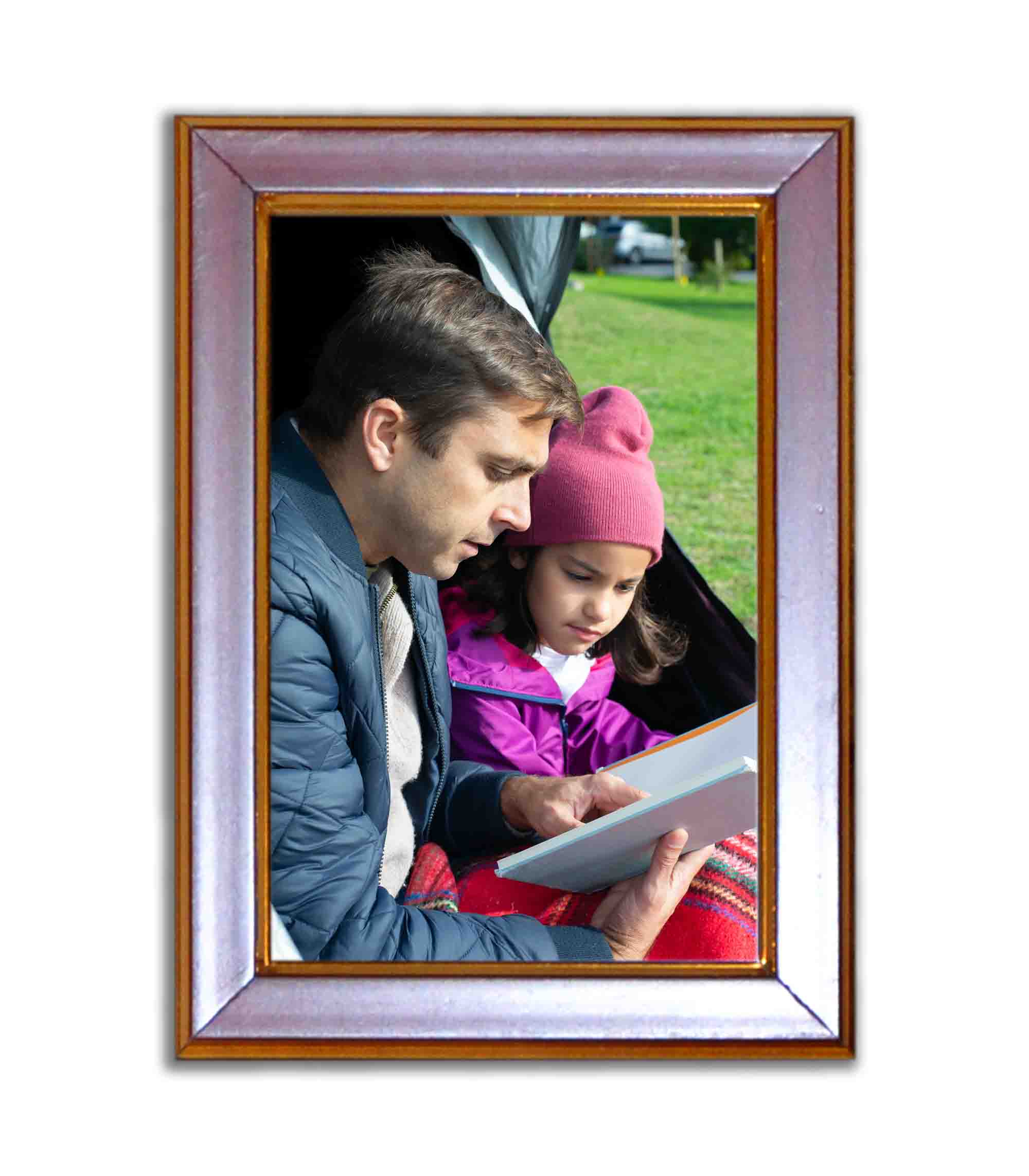 A6 Size (4x6 inch) Frame With Photo Print ( Brown Frame )