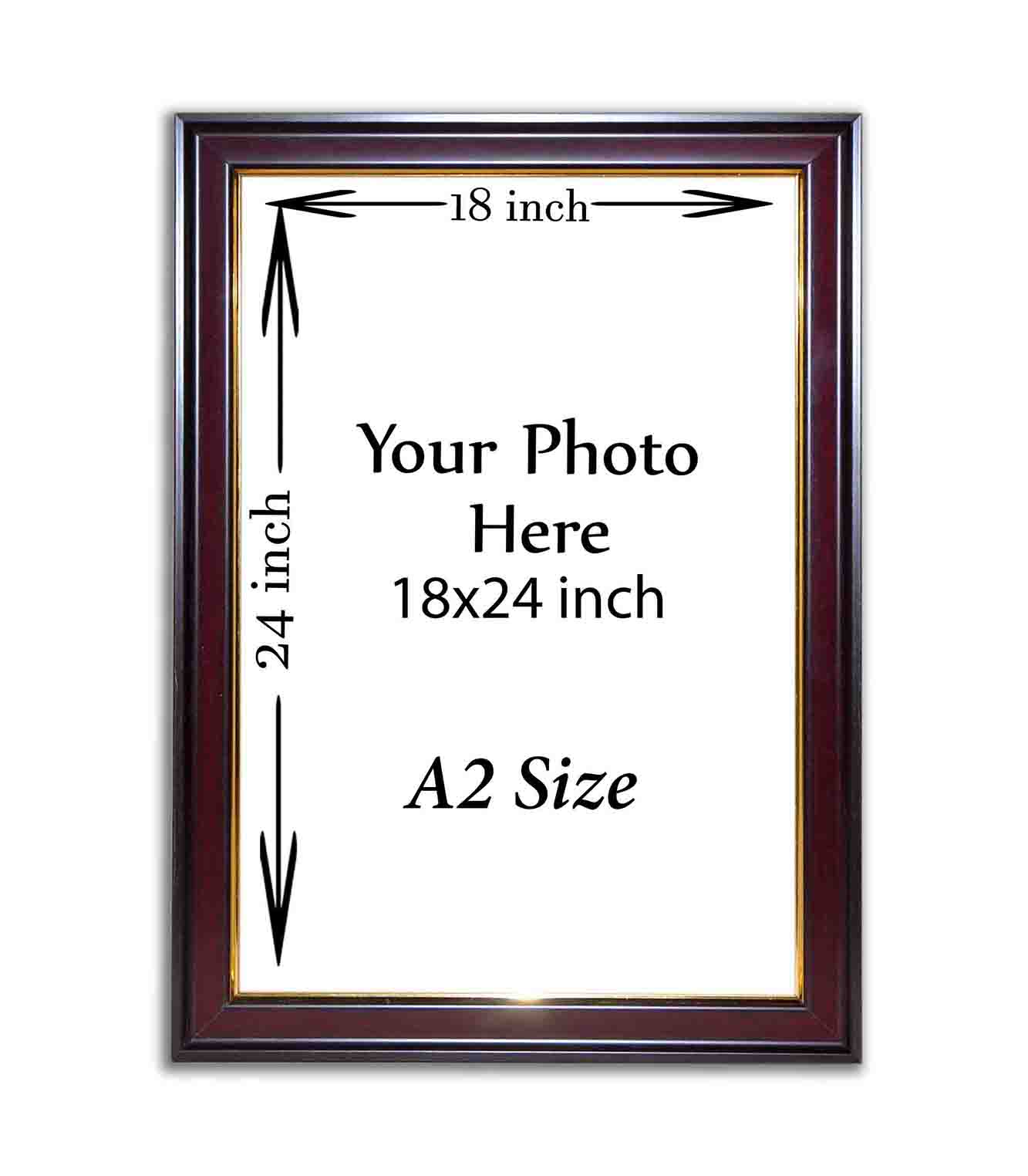 A2 (18x24 inch) With Photo Print ( Brown Frame ) Anand Gifts