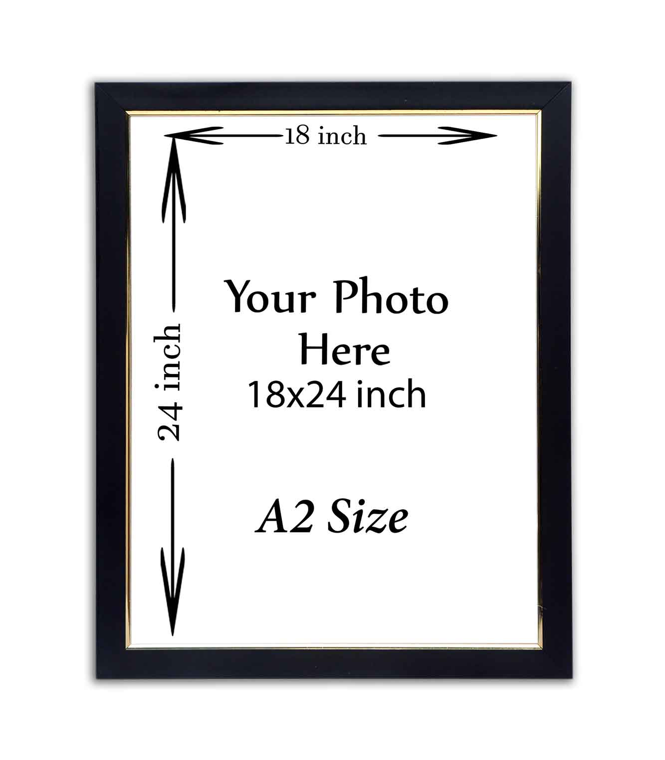 A2 Size (18x24 inch) Frame With Photo Print ( Black Frame ) Anand Gifts