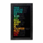 Think Positively Network Well Quote Photo Frame ( 10x18 Black Frame )