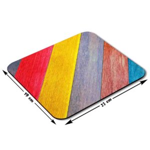 Multicolored Wooden Surface Mouse pad
