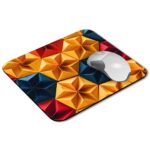 Red, Yellow, And Blue Flower Origami Mouse pad