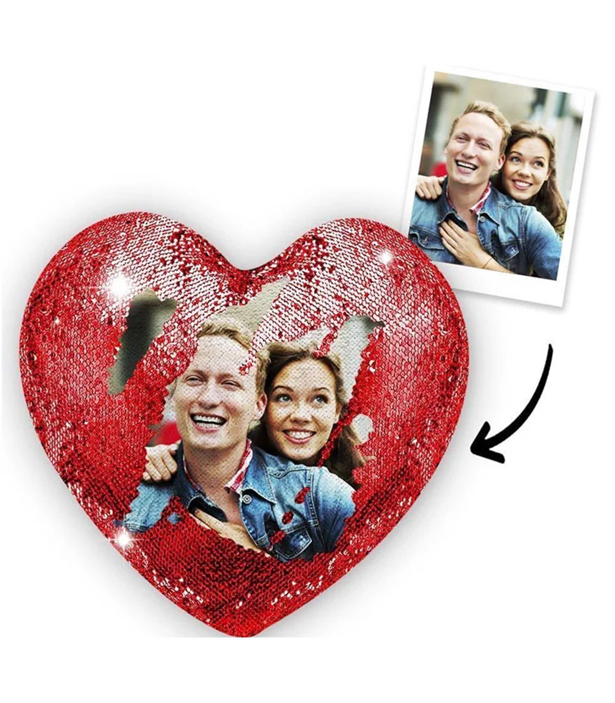 Personalized Heart-Shaped Magic Pillow with Photo
