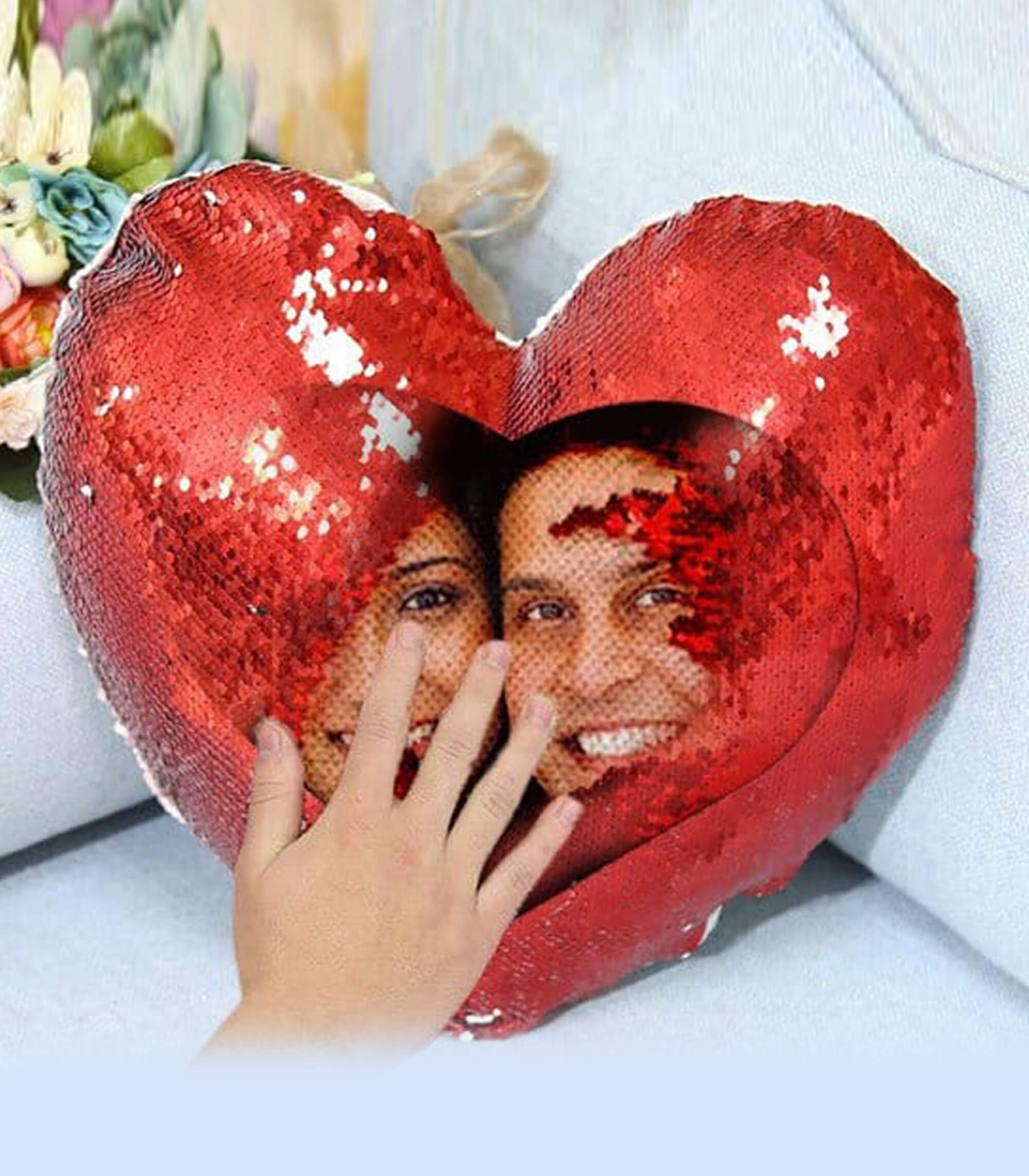 Personalized Heart-Shaped Magic Pillow with Photo