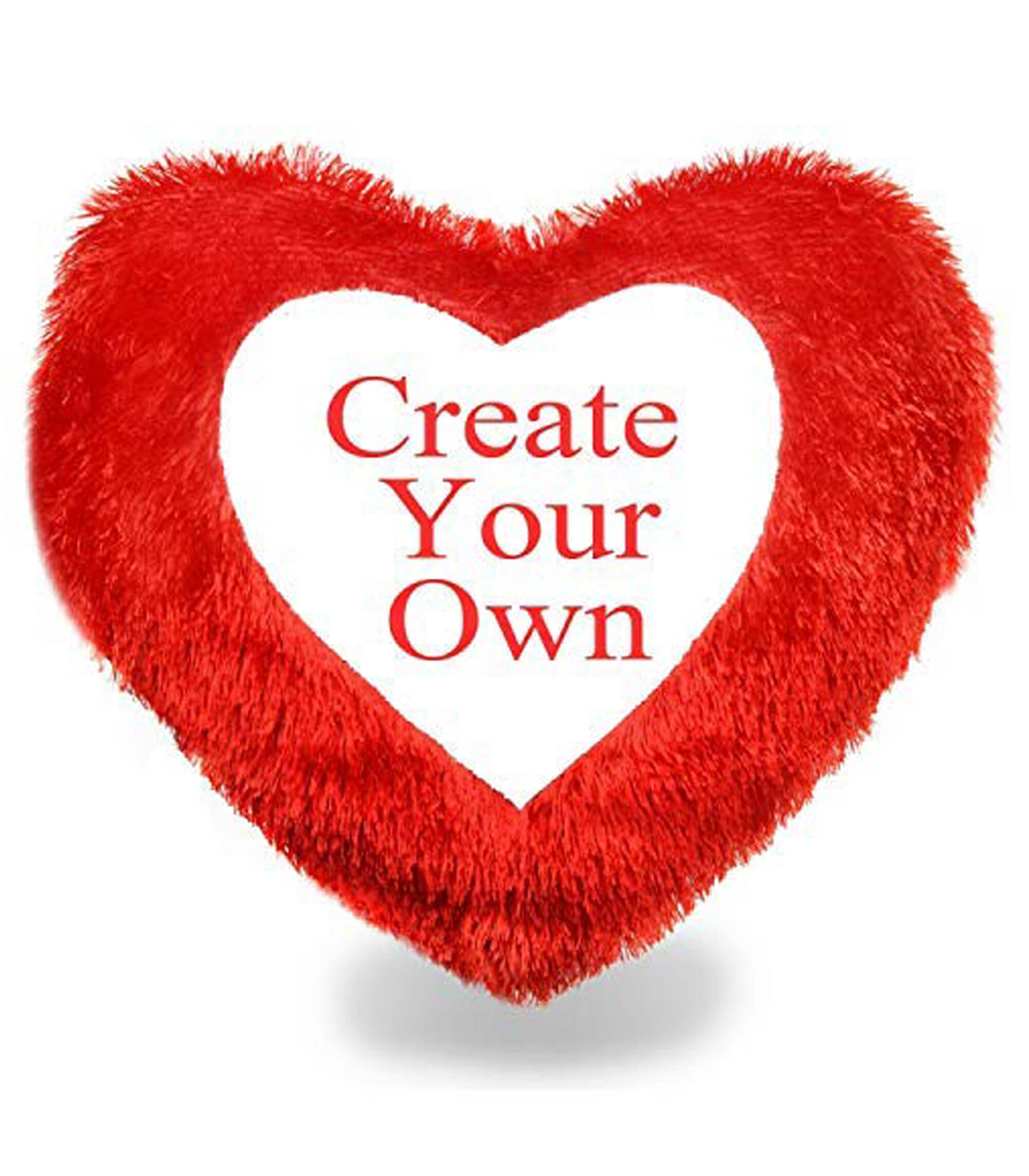 Personalized Red Heart-Shaped Fur Pillow with Your Photo