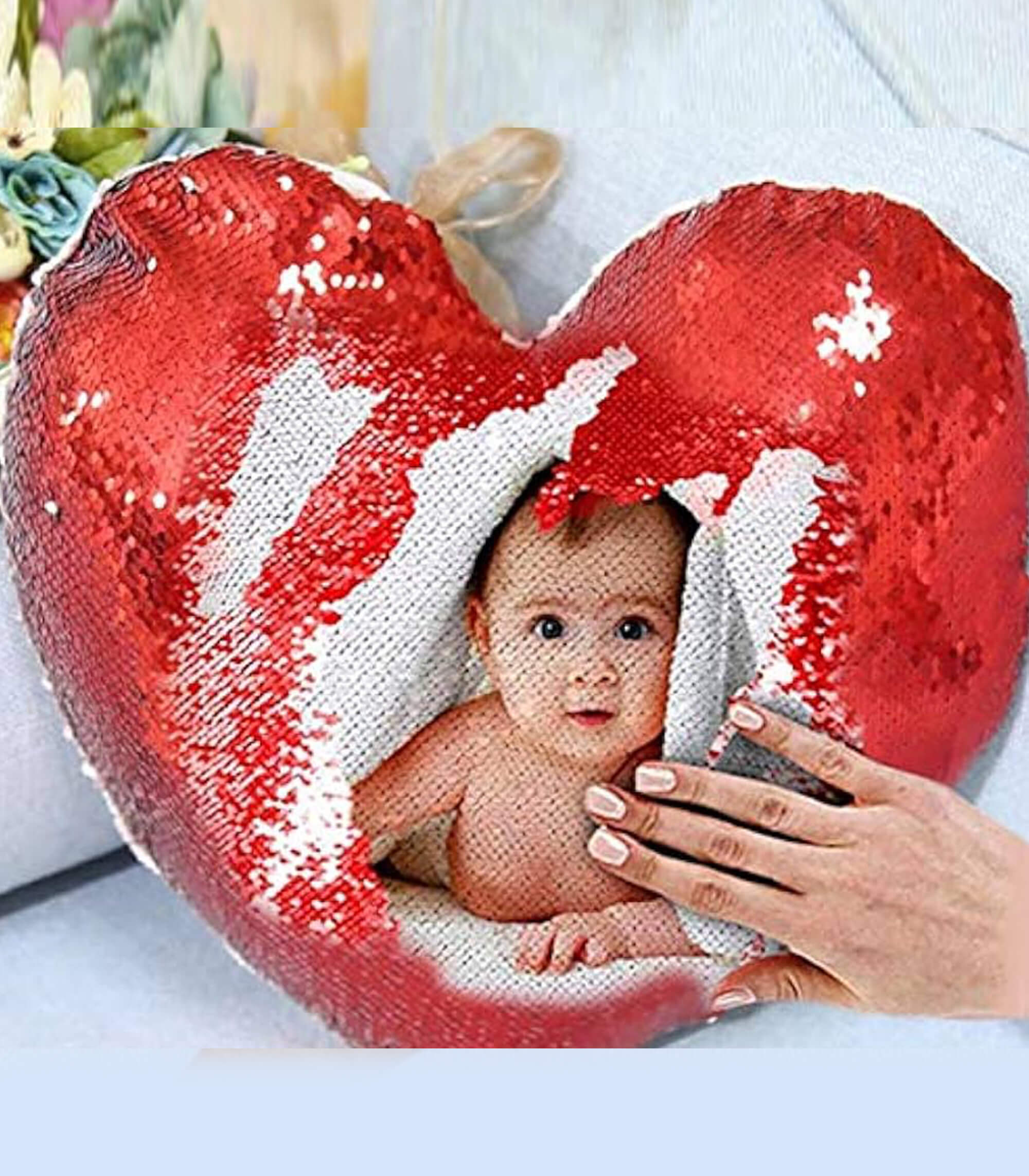 Personalized Heart-Shaped Magic Pillow with Photo