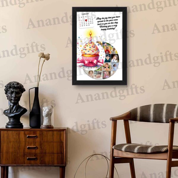 Personalized Birthday Photo Frame with Calendar & Collage