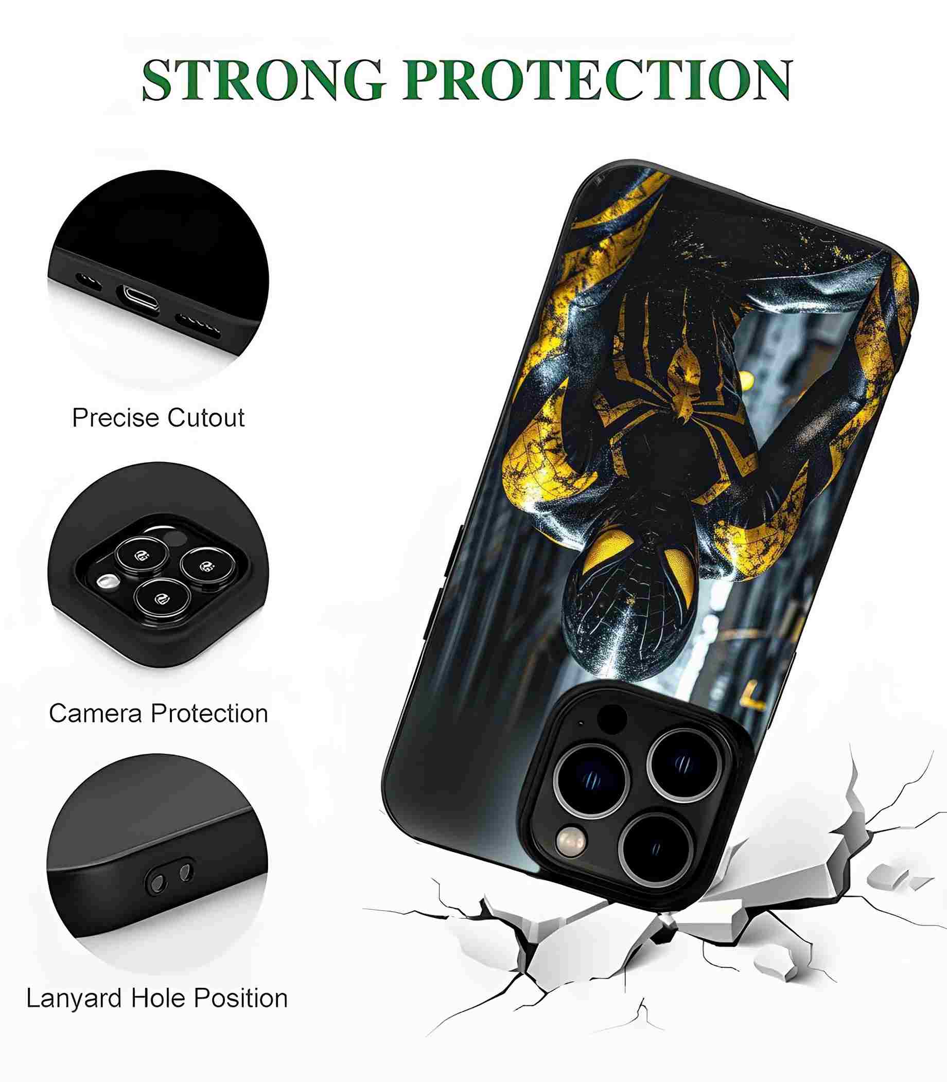 Black Spidey 2D Rubber Mobile Back Cover Black Spidey 2D Rubber Mobile Back Cover