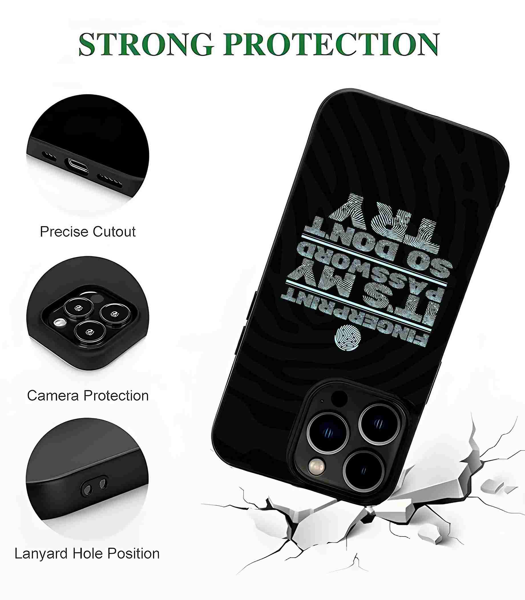 Fingerprint is my Password 2D Rubber Mobile Back Cover