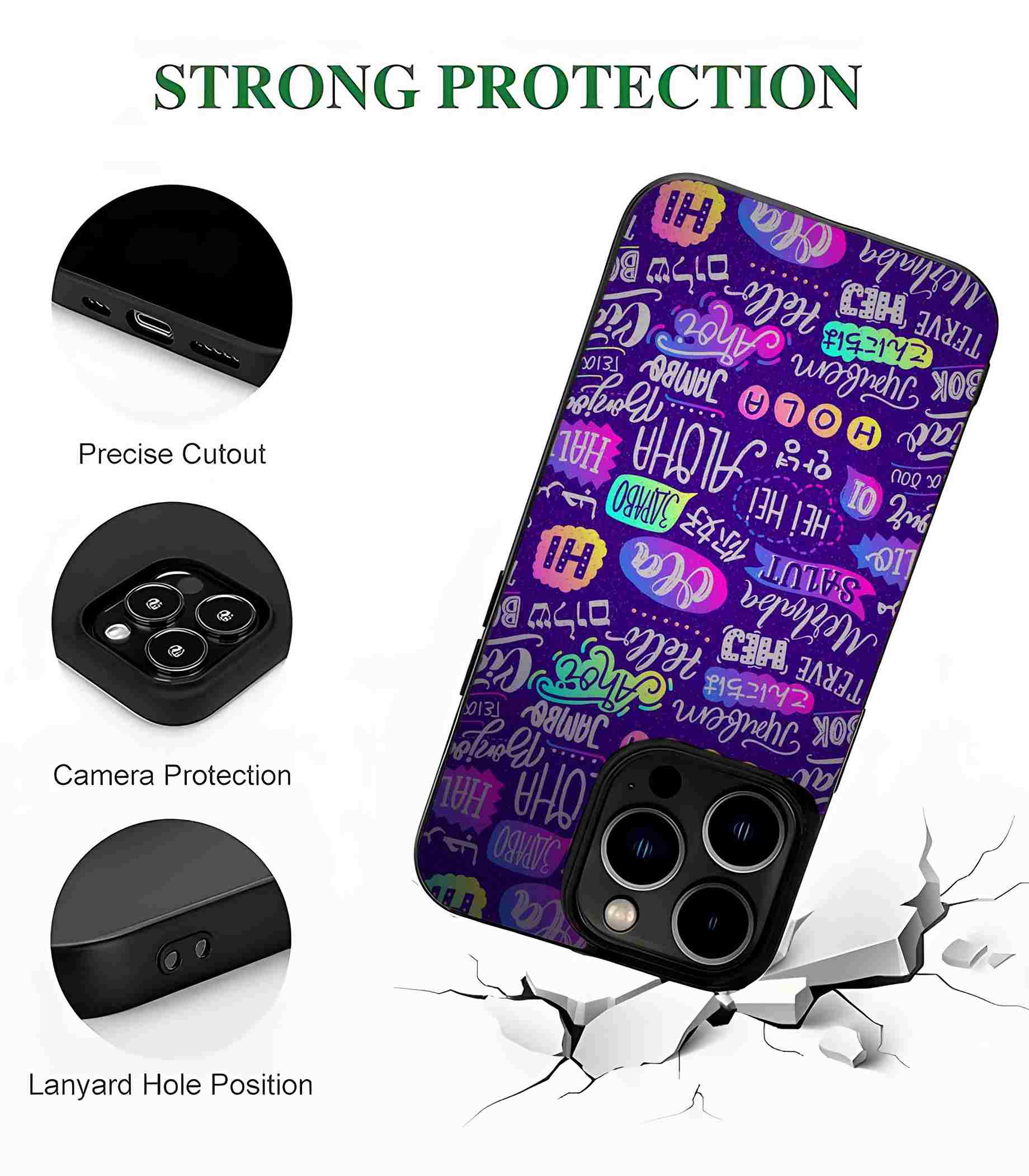 Hello 2D Rubber Mobile Back Cover Hello 2D Rubber Mobile Back Cover