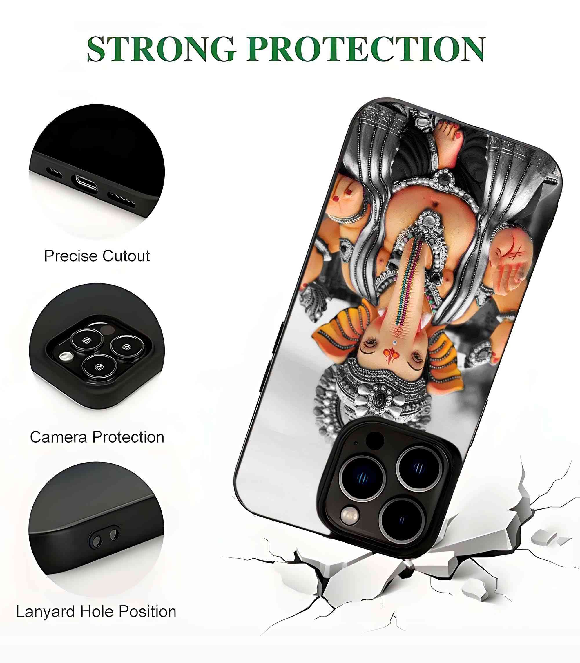 Ganapati 2D Rubber Mobile Back Cover #1