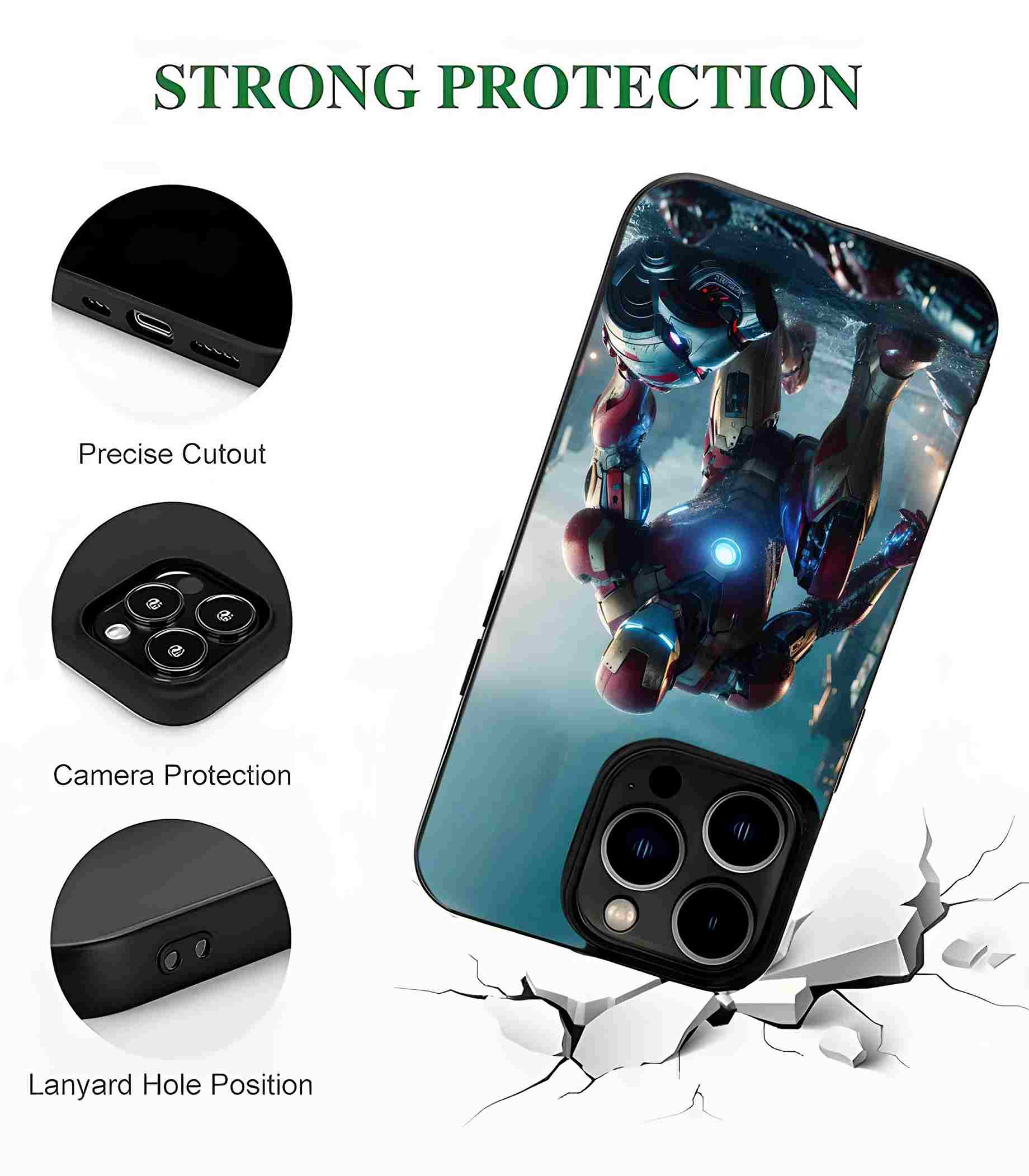 Iron Man Defeated Ultron 2D Rubber Mobile Back Cover