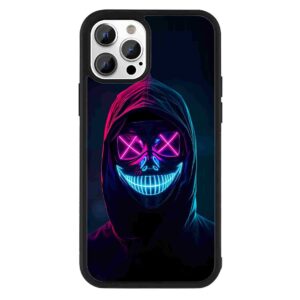 Neon Mask Halloween 2D Rubber Mobile Back Cover