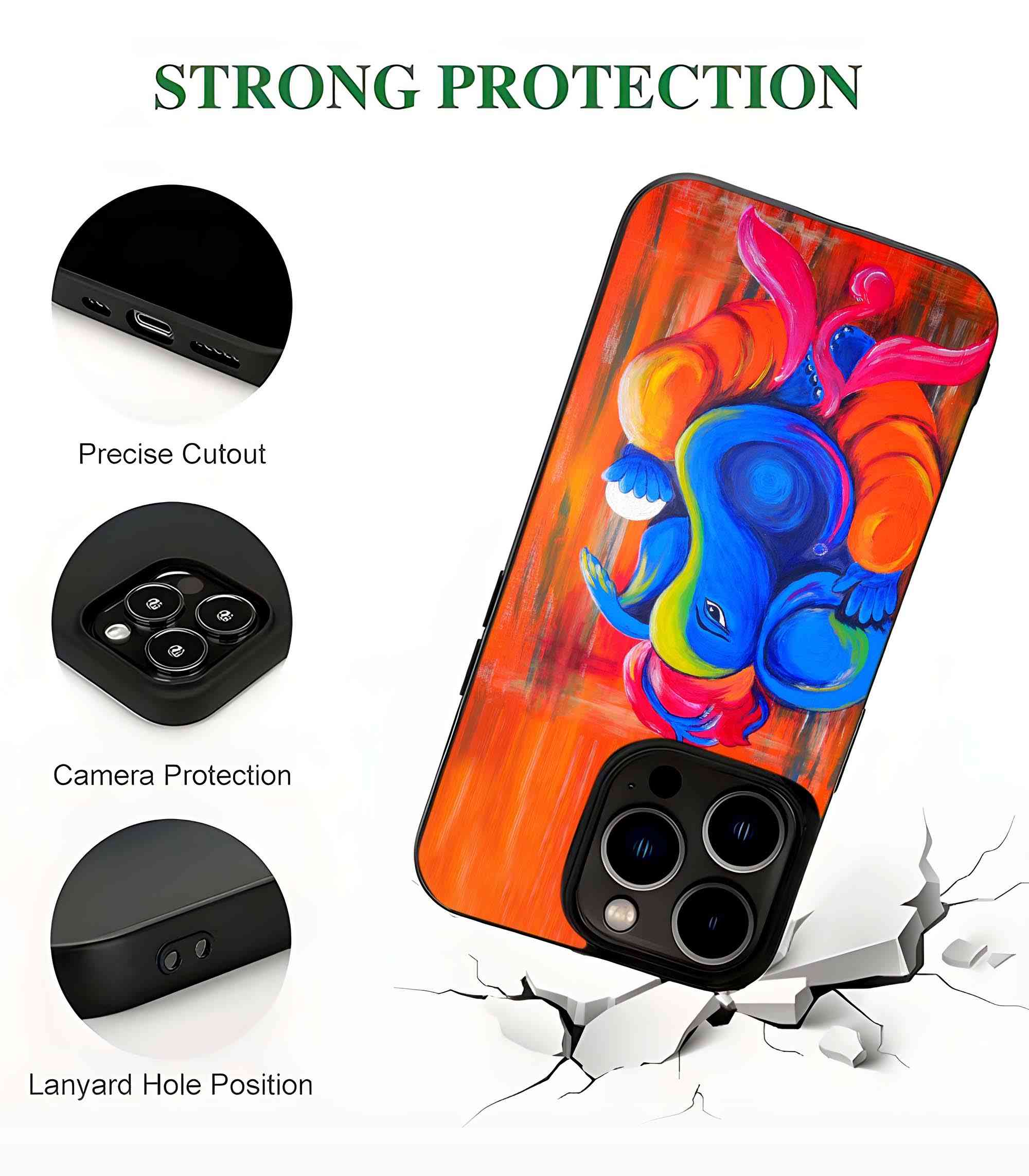 Ganapati 2D Rubber Mobile Back Cover #2