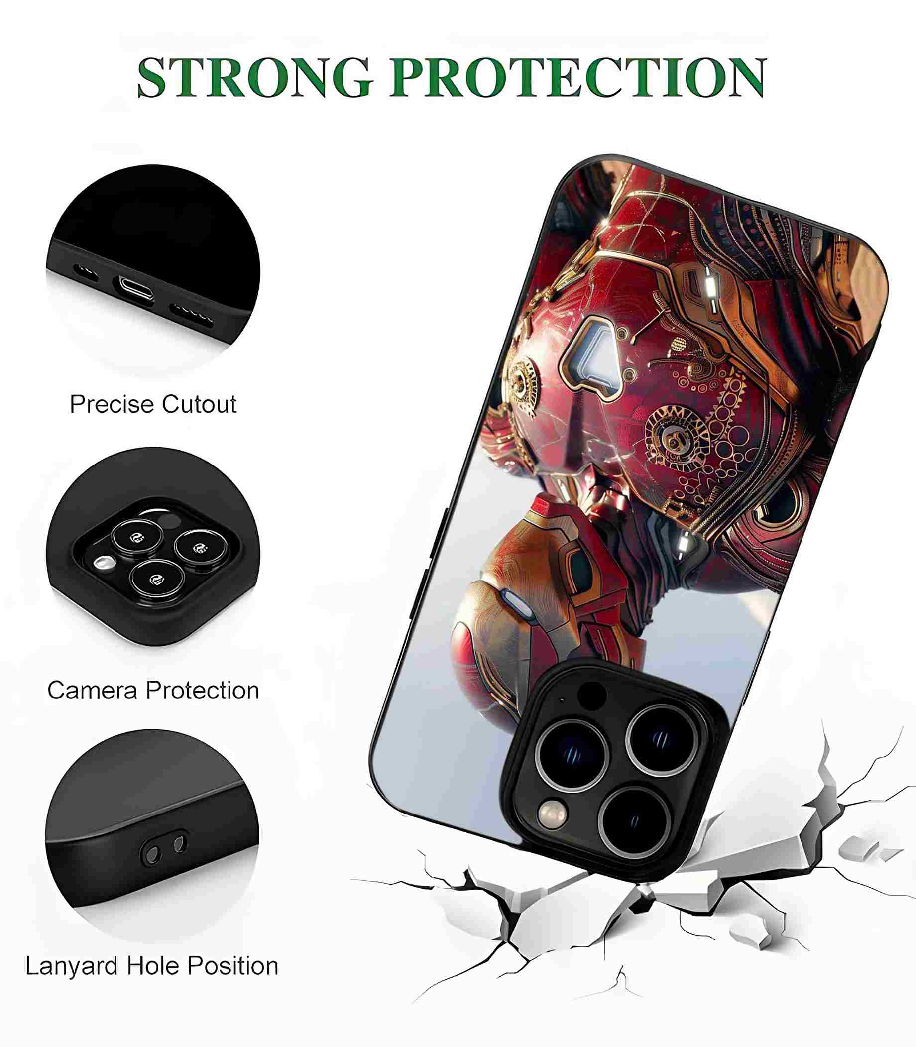 Iron Man Retro Armor 2D Rubber Mobile Back Cover Iron Man Retro Armor 2D Rubber Mobile Back Cover