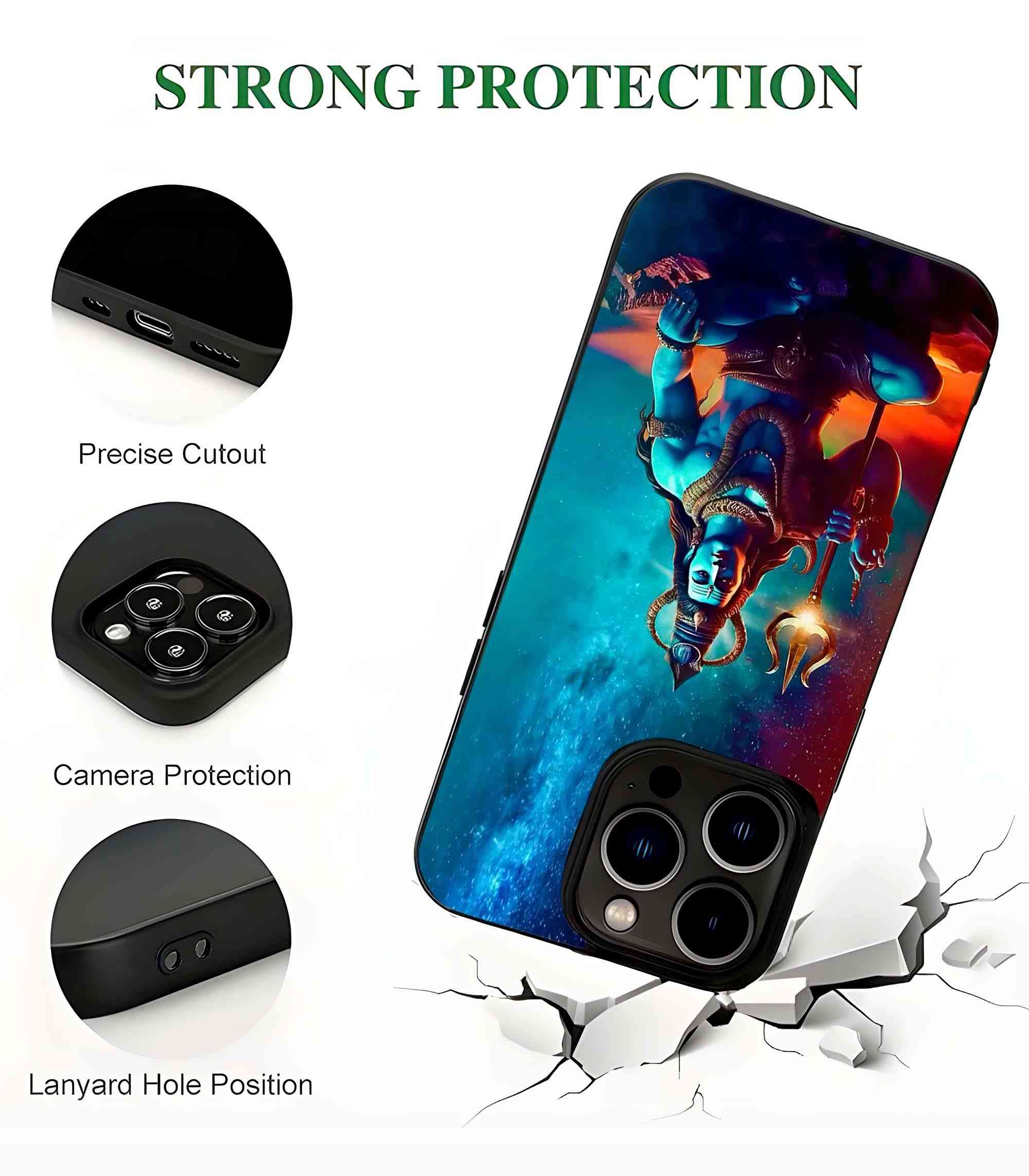 God Shiva 2D Rubber Mobile Back Cover