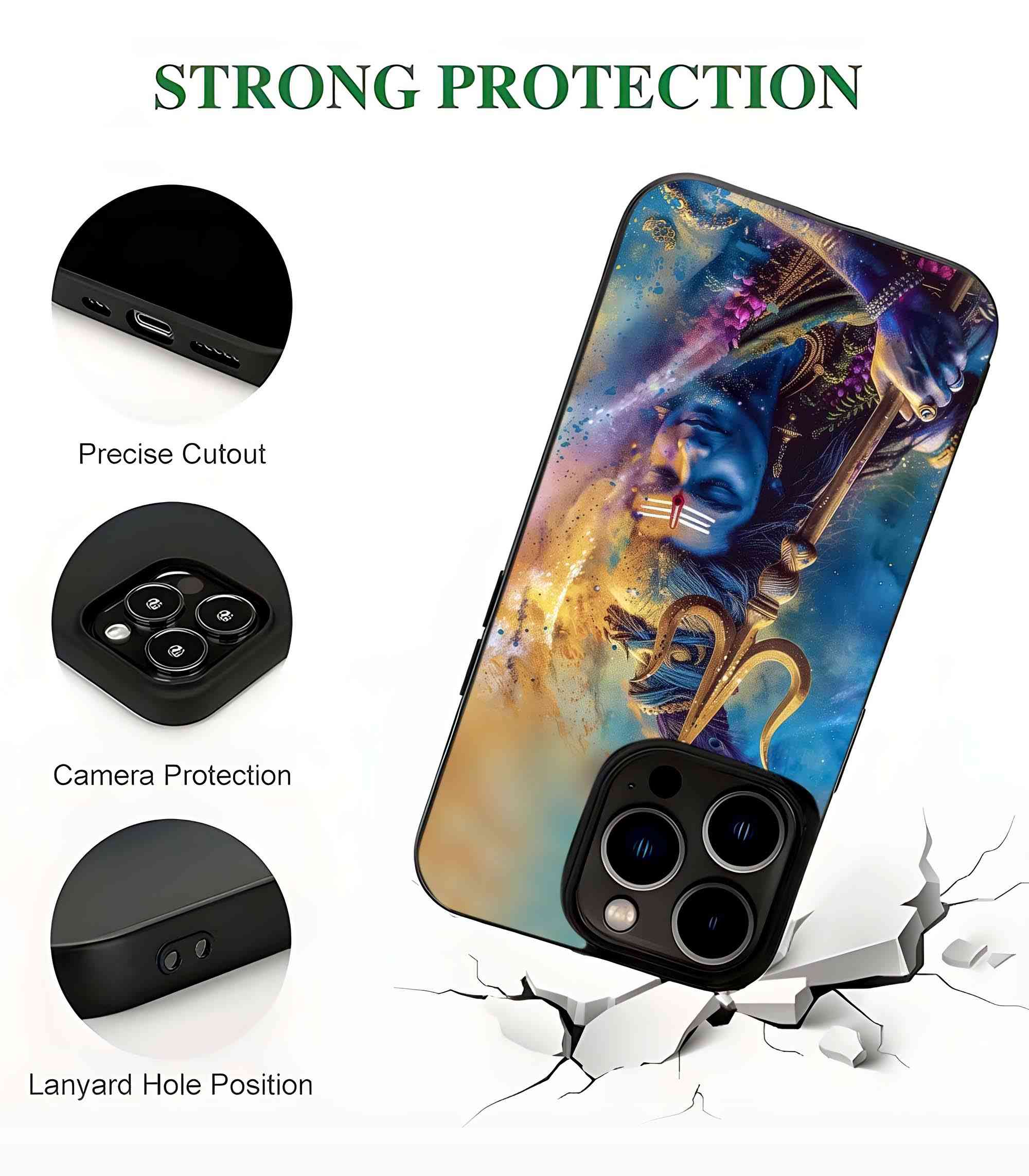 God Shiva Holi Play 2D Rubber Mobile Back Cover