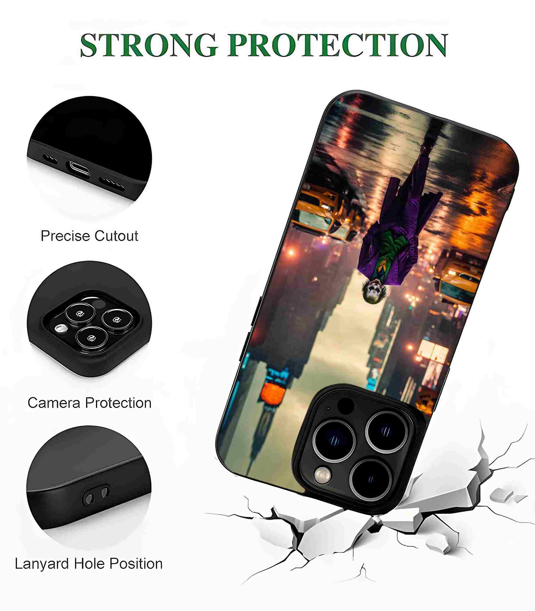 Joker in City 2D Rubber Mobile Back Cover Joker in City 2D Rubber Mobile Back Cover