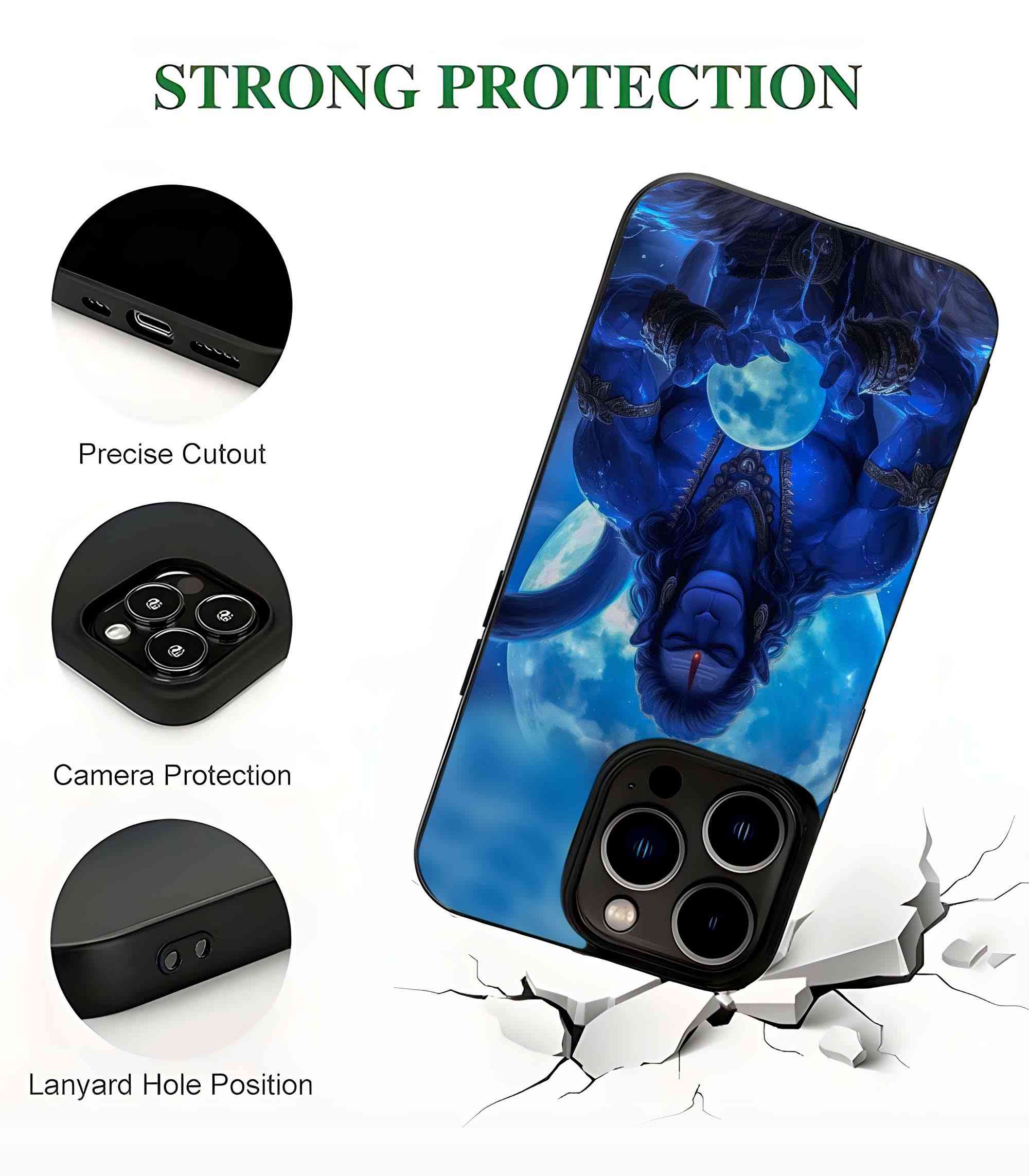 Hanuman God 2D Rubber Mobile Back Cover Hanuman God 2D Rubber Mobile Back Cover