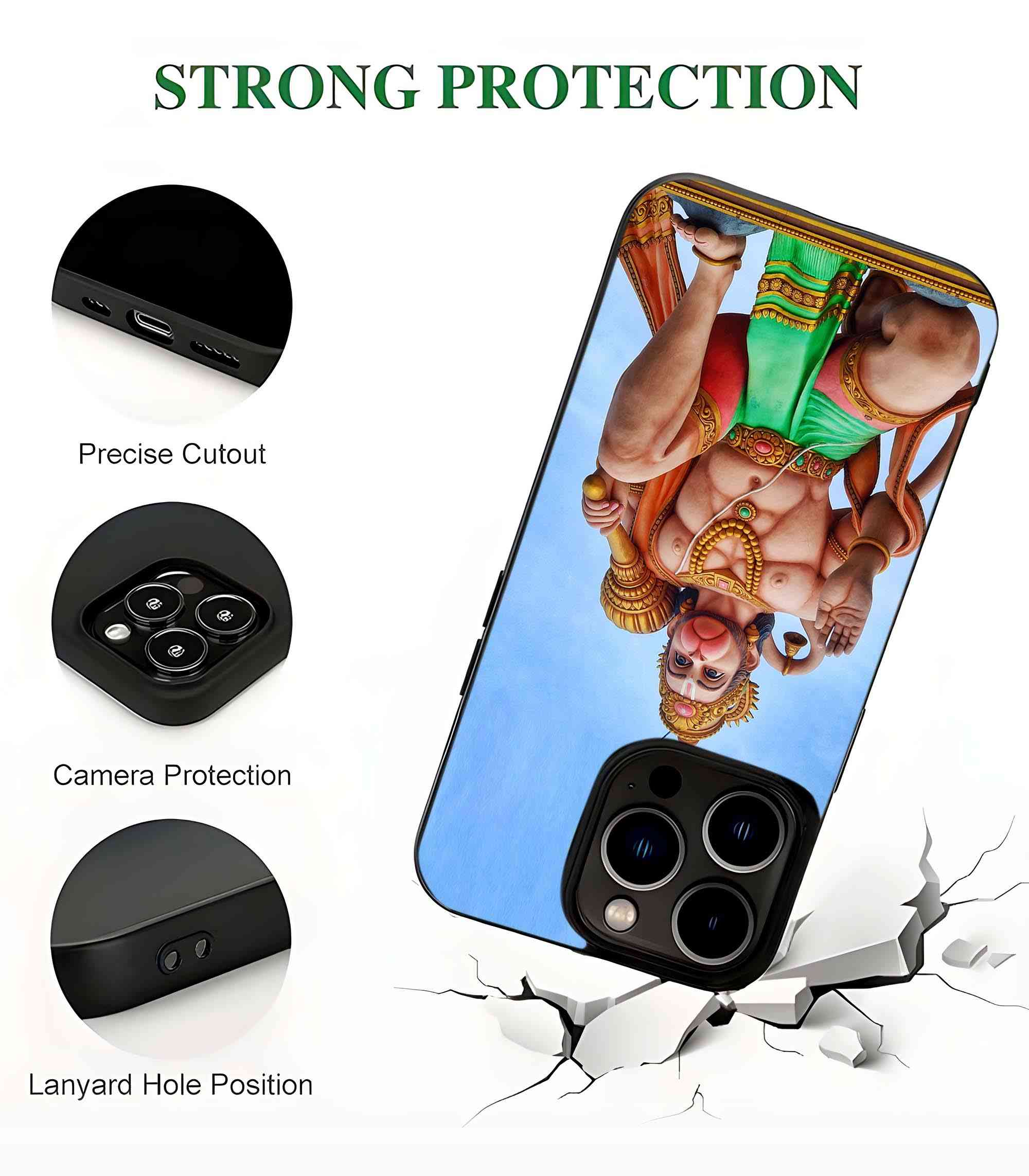 Hanuman Statue 2D Rubber Mobile Back Cover