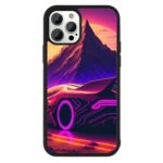 Futuristic Sports Car Sunset Scenery 2D Rubber Mobile Back Cover