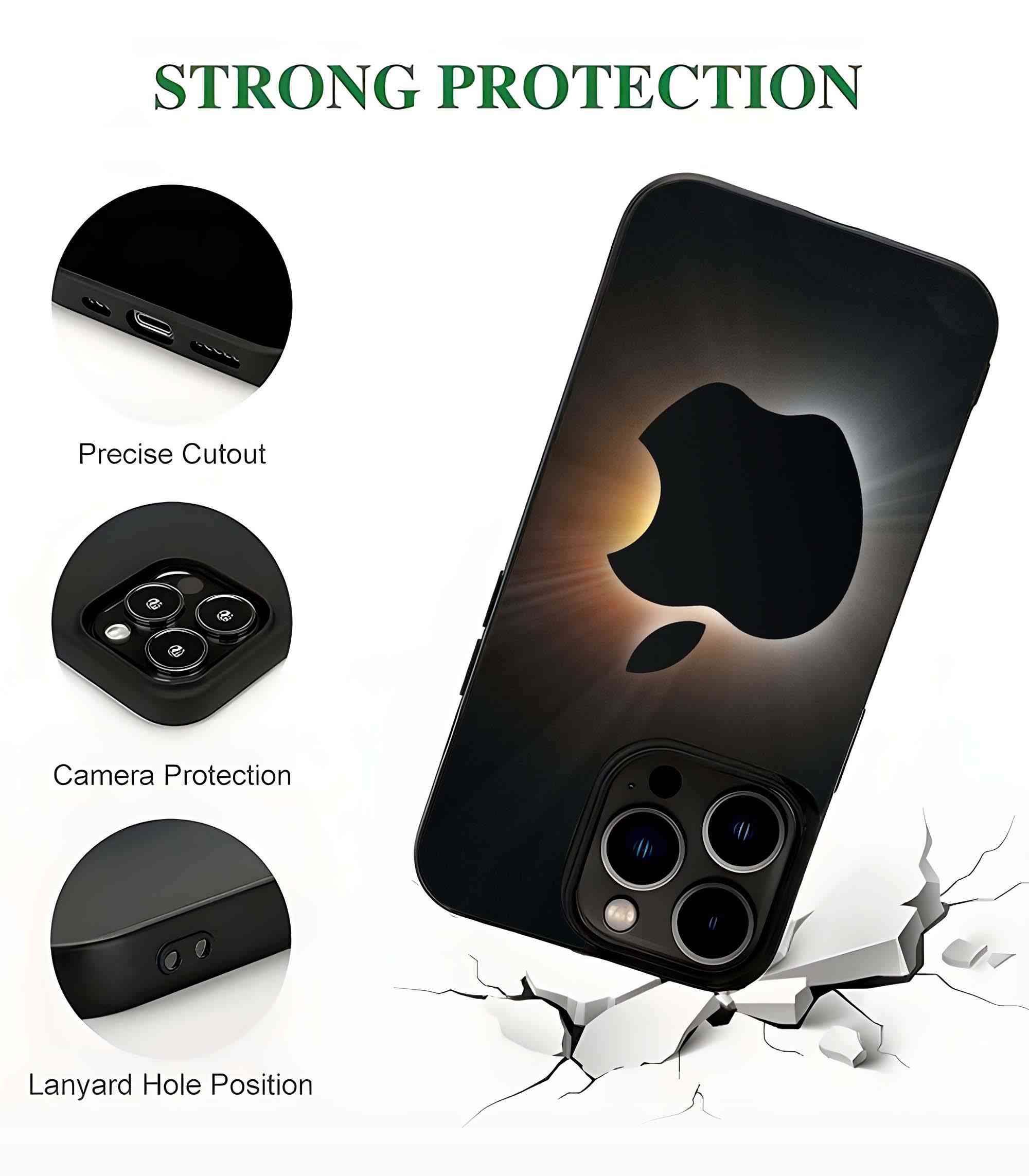 Apple Logo Silhouette 2D Rubber Mobile Back Cover