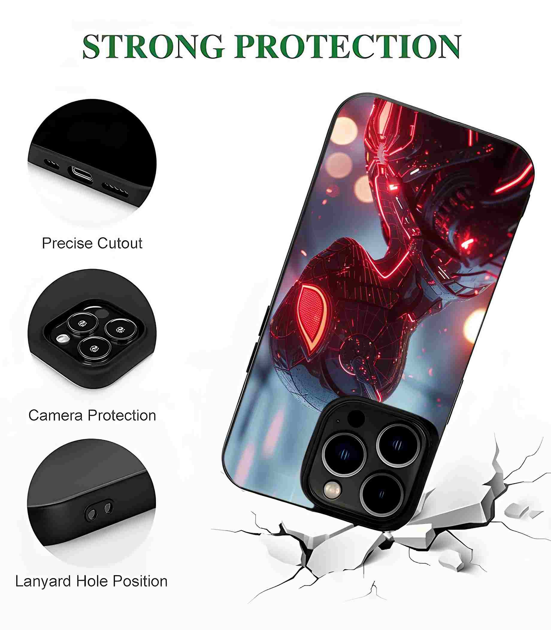 Neon Spidey 2D Rubber Mobile Back Cover