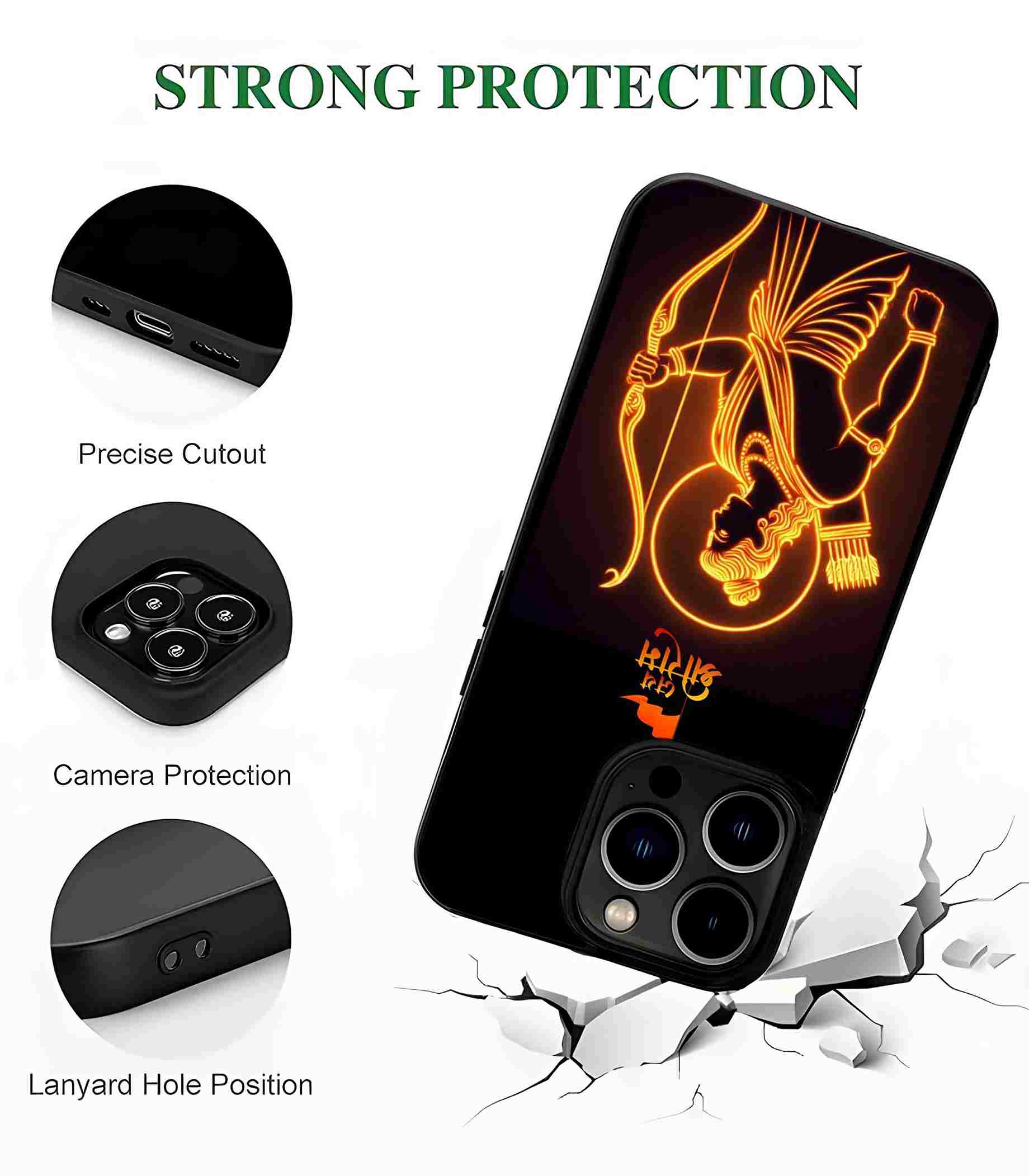 Jai Shree Ram Neon 2D Rubber Mobile Back Cover Jai Shree Ram Neon 2D Rubber Mobile Back Cover