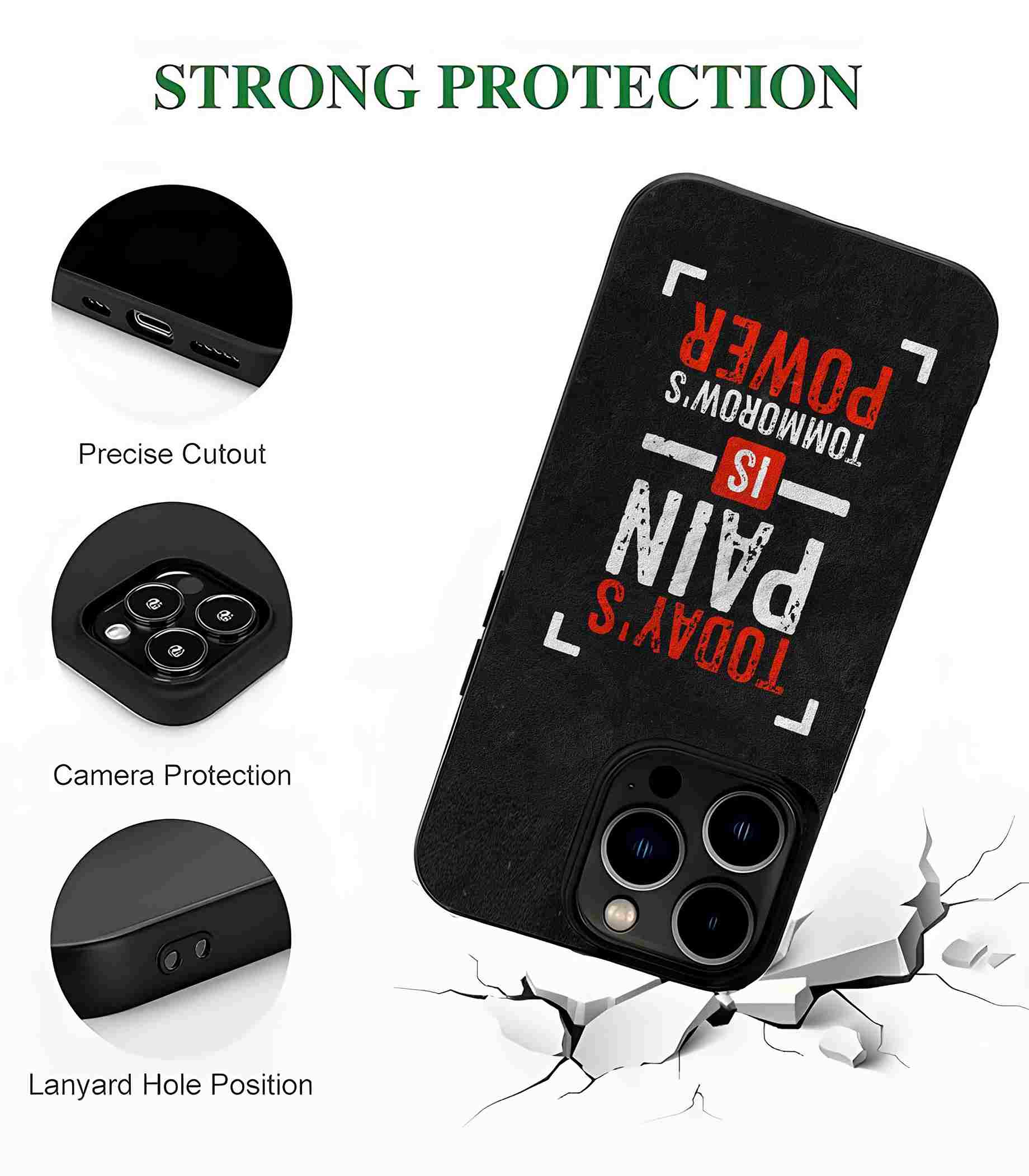Pain is Power 2D Rubber Mobile Back Cover
