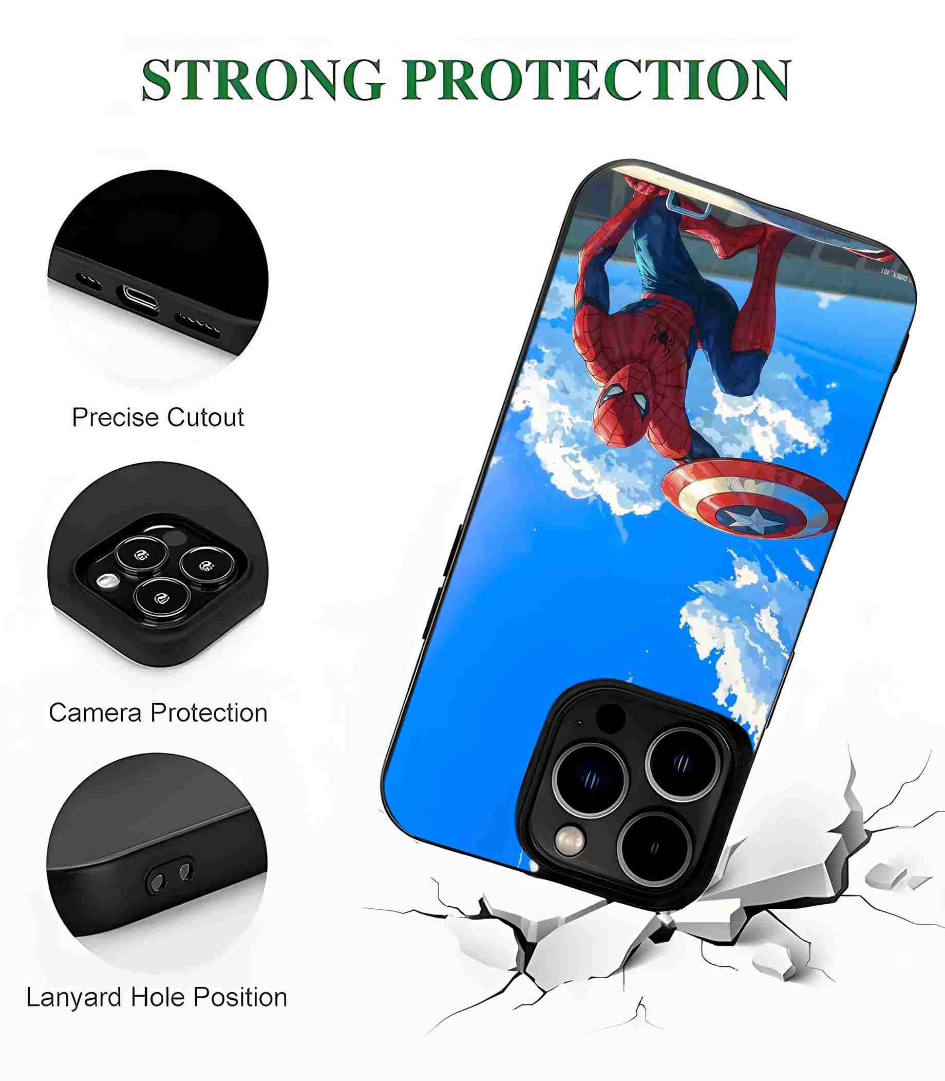 Spidey with Shield 2D Rubber Mobile Back Cover Spidey with Shield 2D Rubber Mobile Back Cover