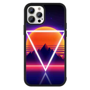 Retrowave Synthwave Abstract Sunset 2D Rubber Mobile Back Cover