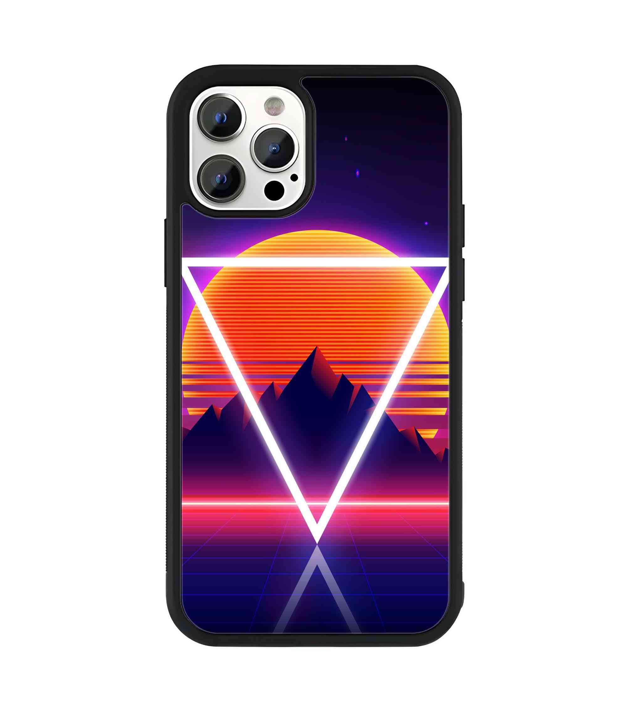 Retrowave Synthwave Abstract Sunset 2D Rubber Mobile Back Cover