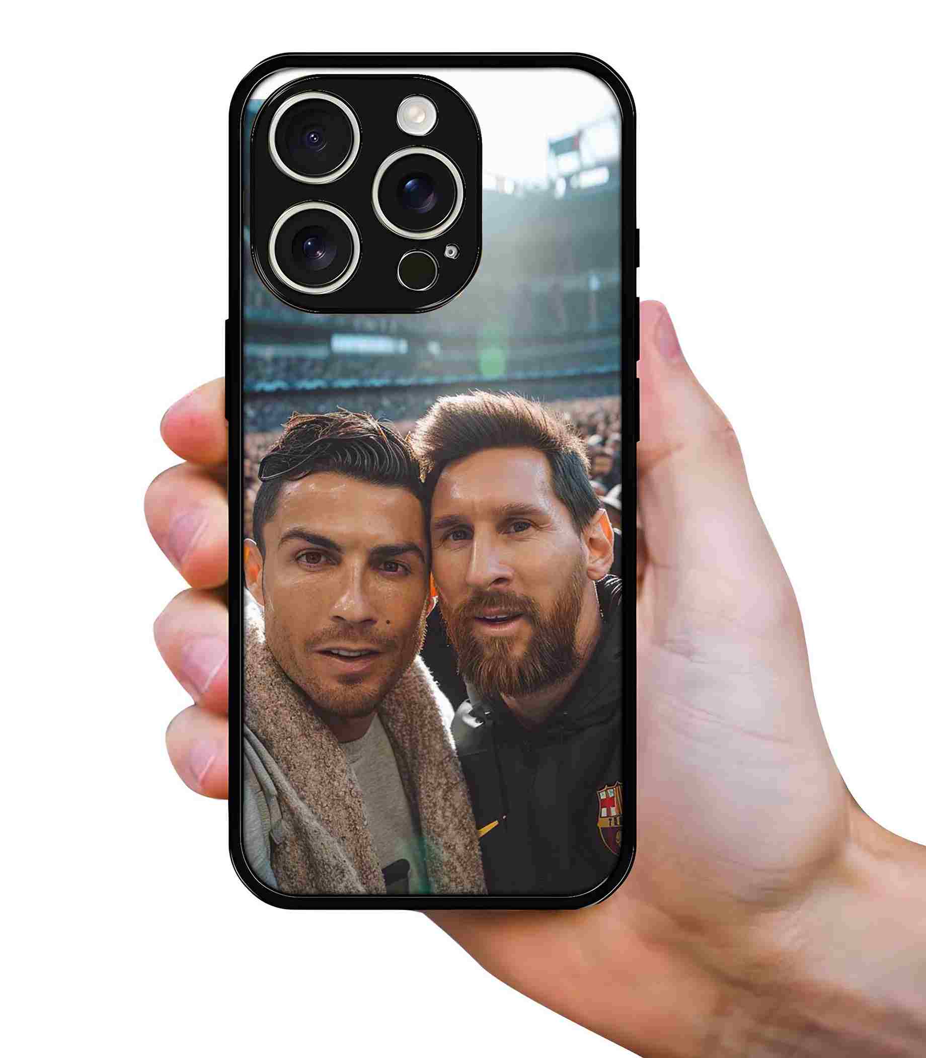 Messi and Ronaldo 2D Rubber Mobile Back Cover