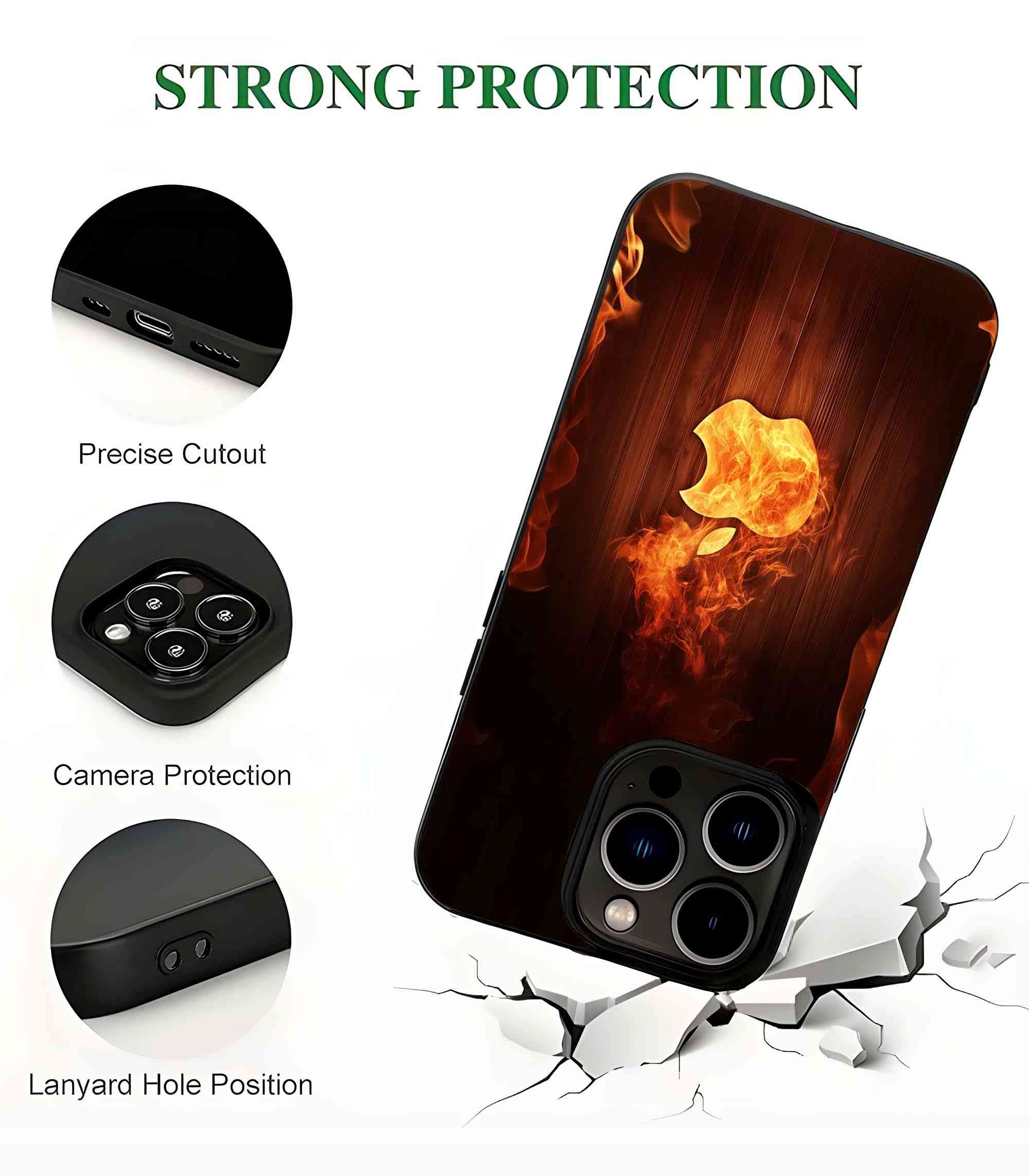 Fire Apple Logo 2D Rubber Mobile Back Cover Fire Apple Logo 2D Rubber Mobile Back Cover