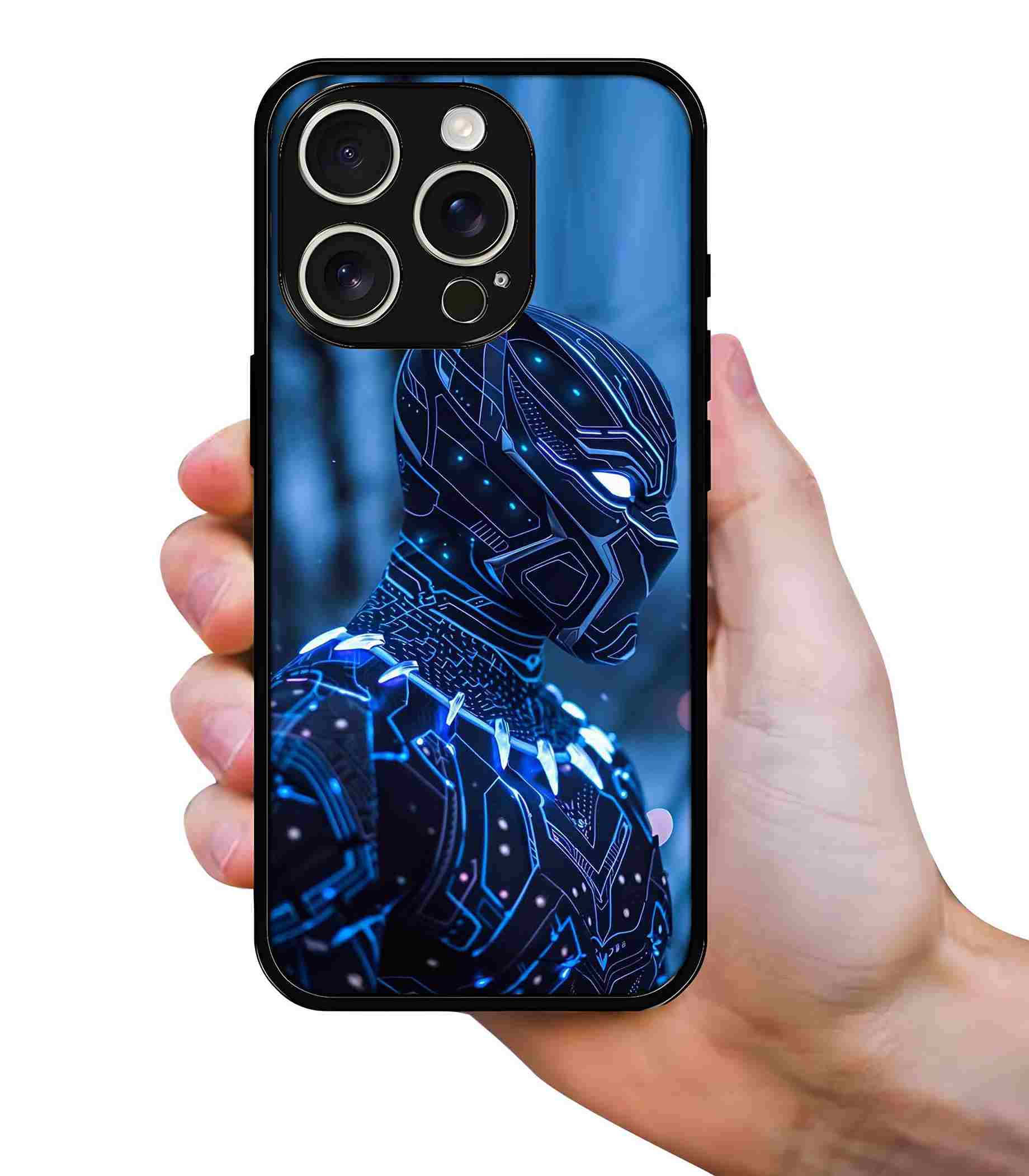 Black Panther Neon Suit 2D Rubber Mobile Back Cover