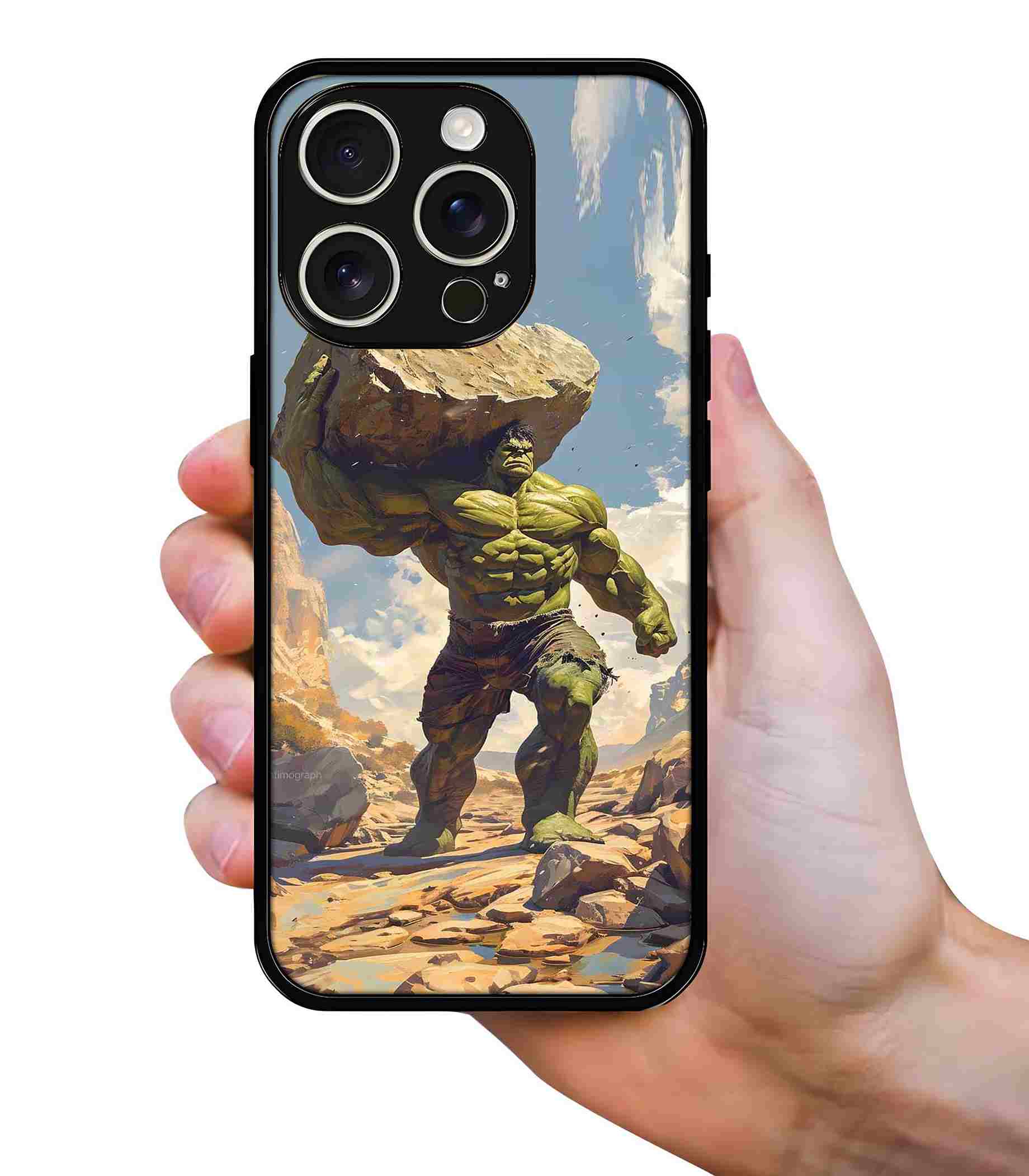 Hulk vs Stones 2D Rubber Mobile Back Cover