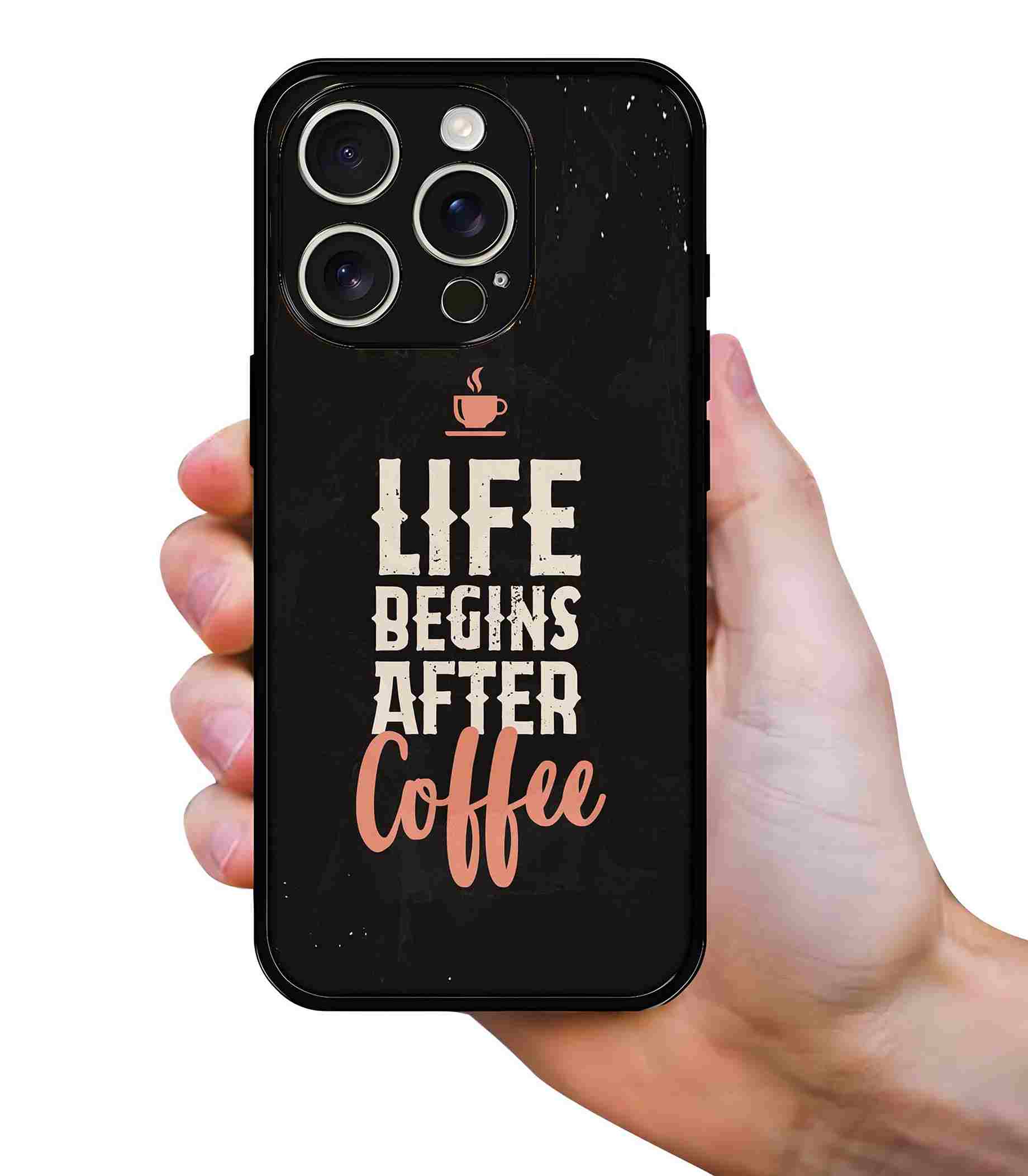 Life Begins after Coffee 2D Rubber Mobile Back Cover