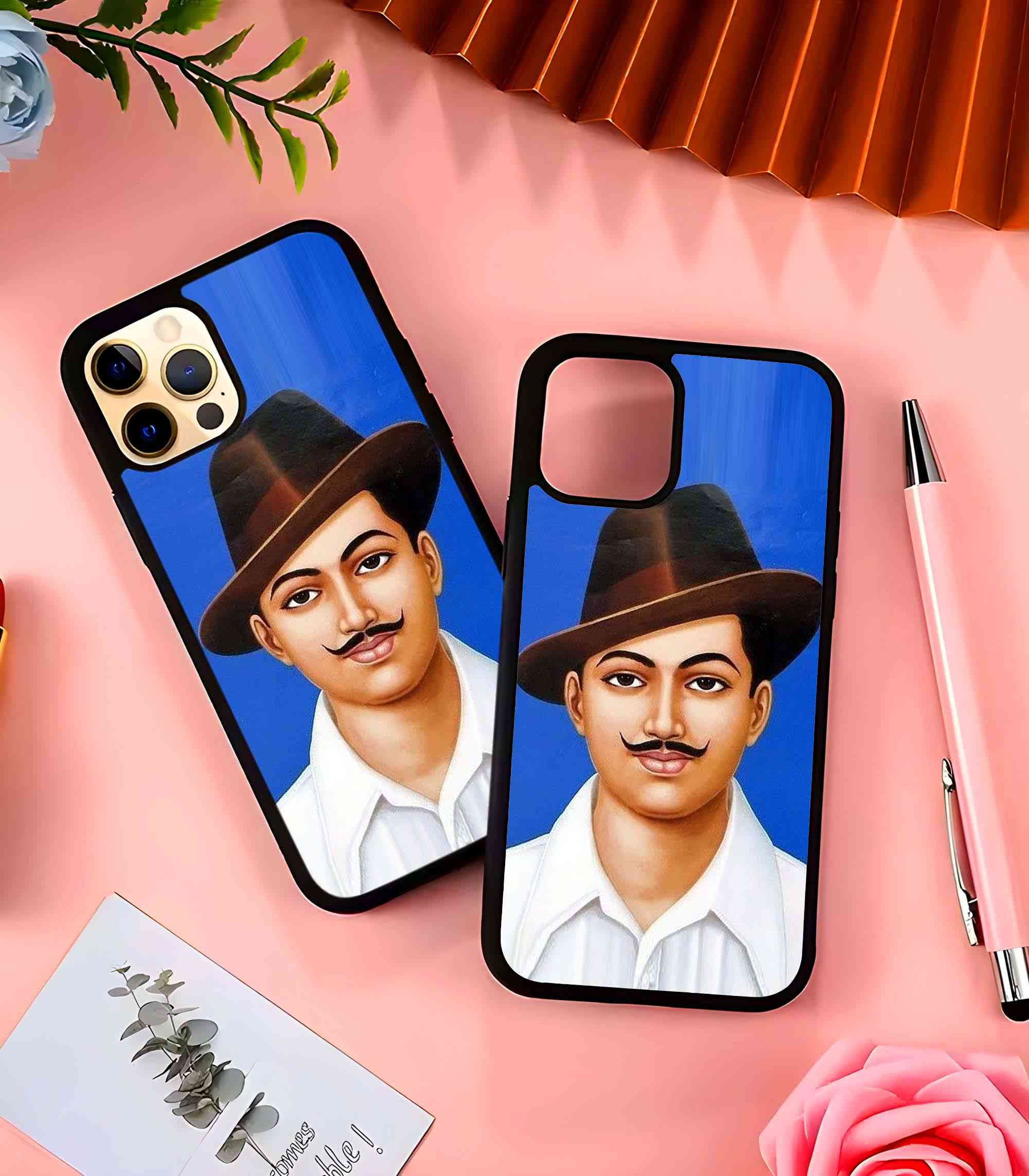 Bhagat Singh Azad 2D Rubber Mobile Back Cover