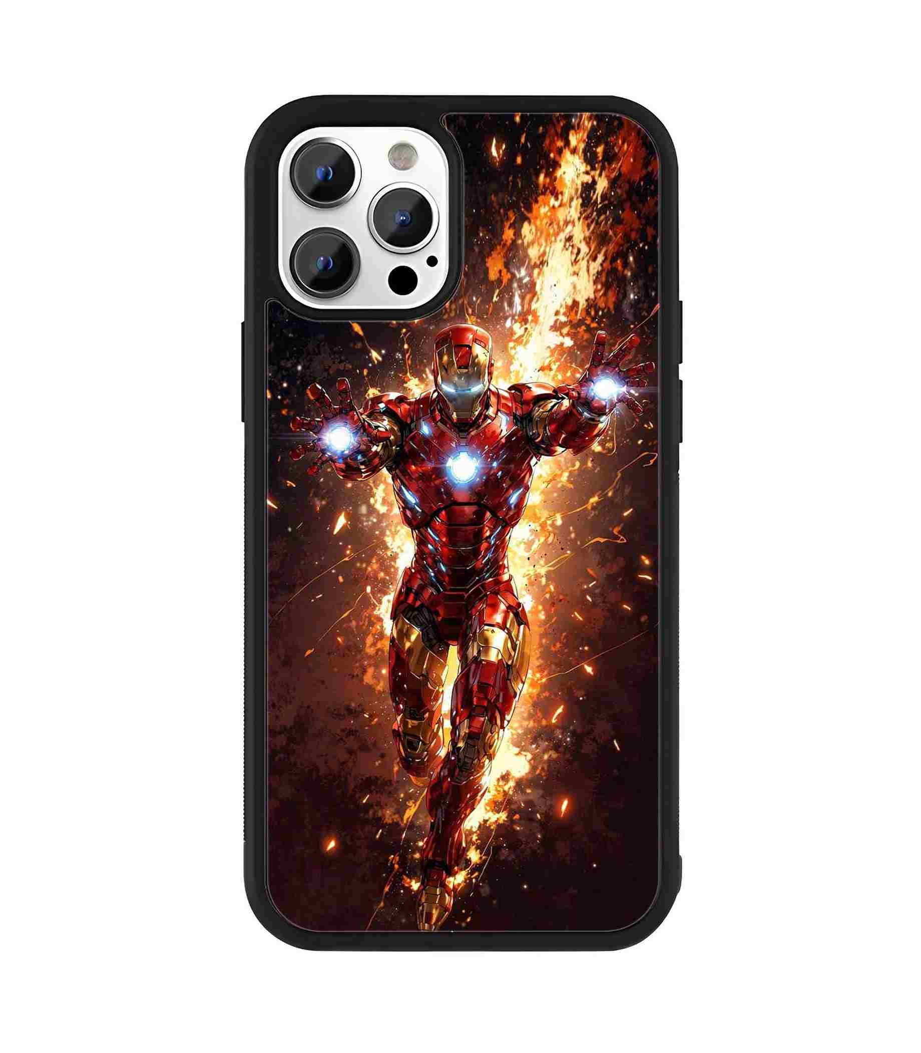 Iron Man in Action 2D Rubber Mobile Back Cover