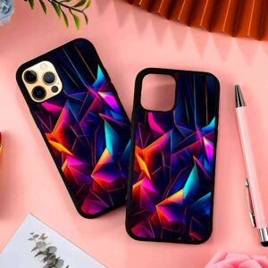 Abstract Crystals 2D Rubber Mobile Back Cover