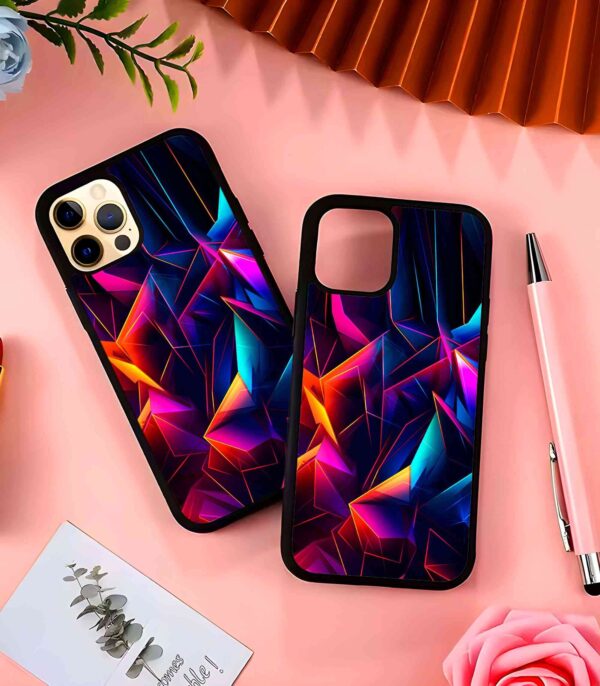 Abstract Crystals 2D Rubber Mobile Back Cover