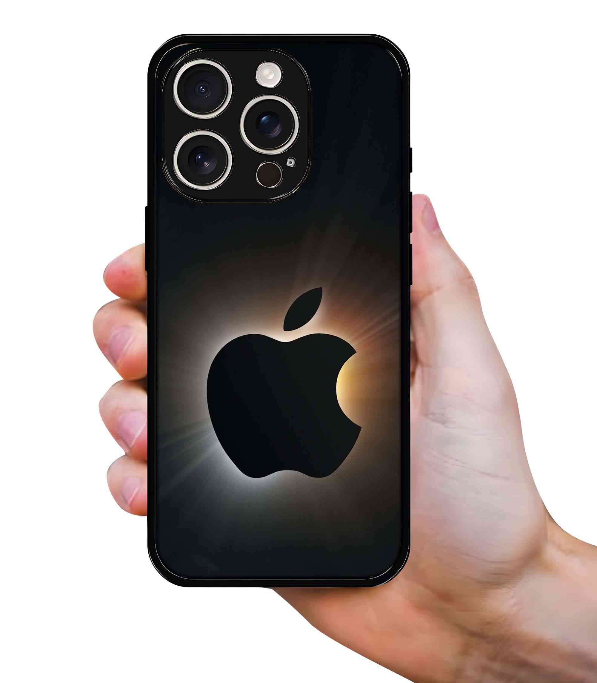 Apple Logo Silhouette 2D Rubber Mobile Back Cover