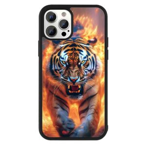 Tiger on Fire 2D Rubber Mobile Back Cover