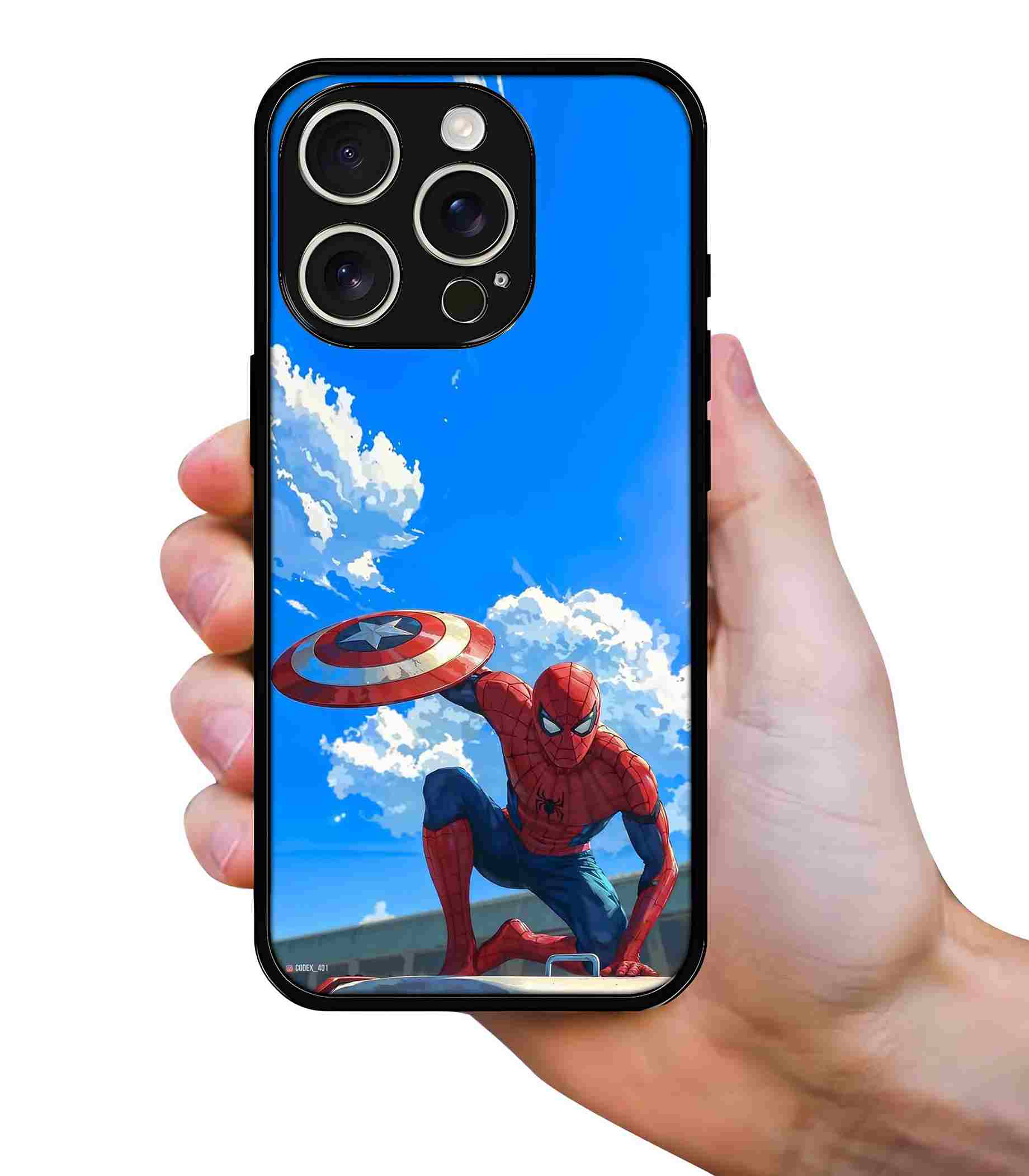 Spidey with Shield 2D Rubber Mobile Back Cover Spidey with Shield 2D Rubber Mobile Back Cover
