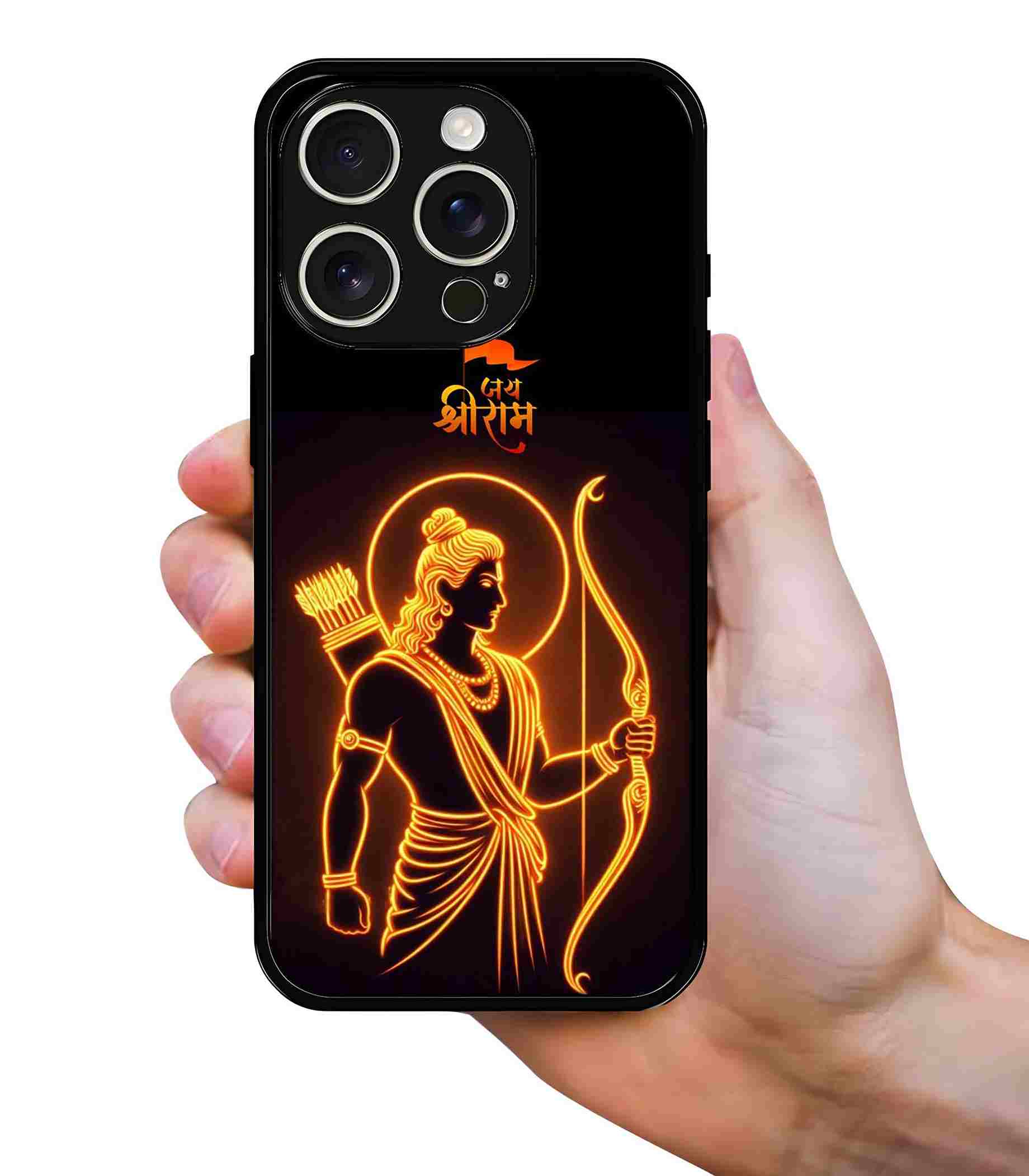 Jai Shree Ram Neon 2D Rubber Mobile Back Cover Jai Shree Ram Neon 2D Rubber Mobile Back Cover