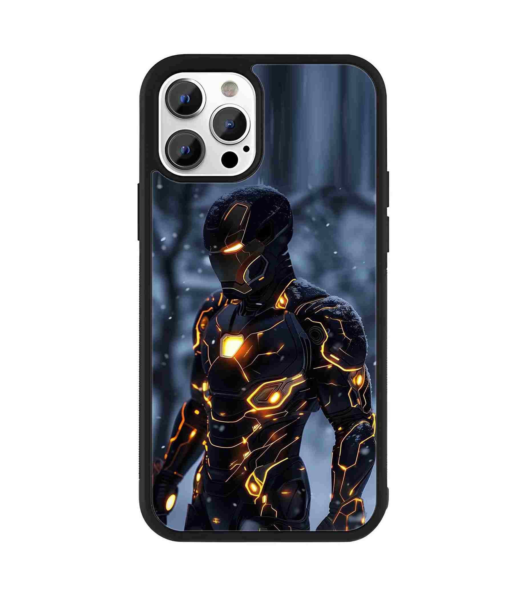 Iron Man Neon Black Armor 2D Rubber Mobile Back Cover Iron Man Neon Black Armor 2D Rubber Mobile Back Cover