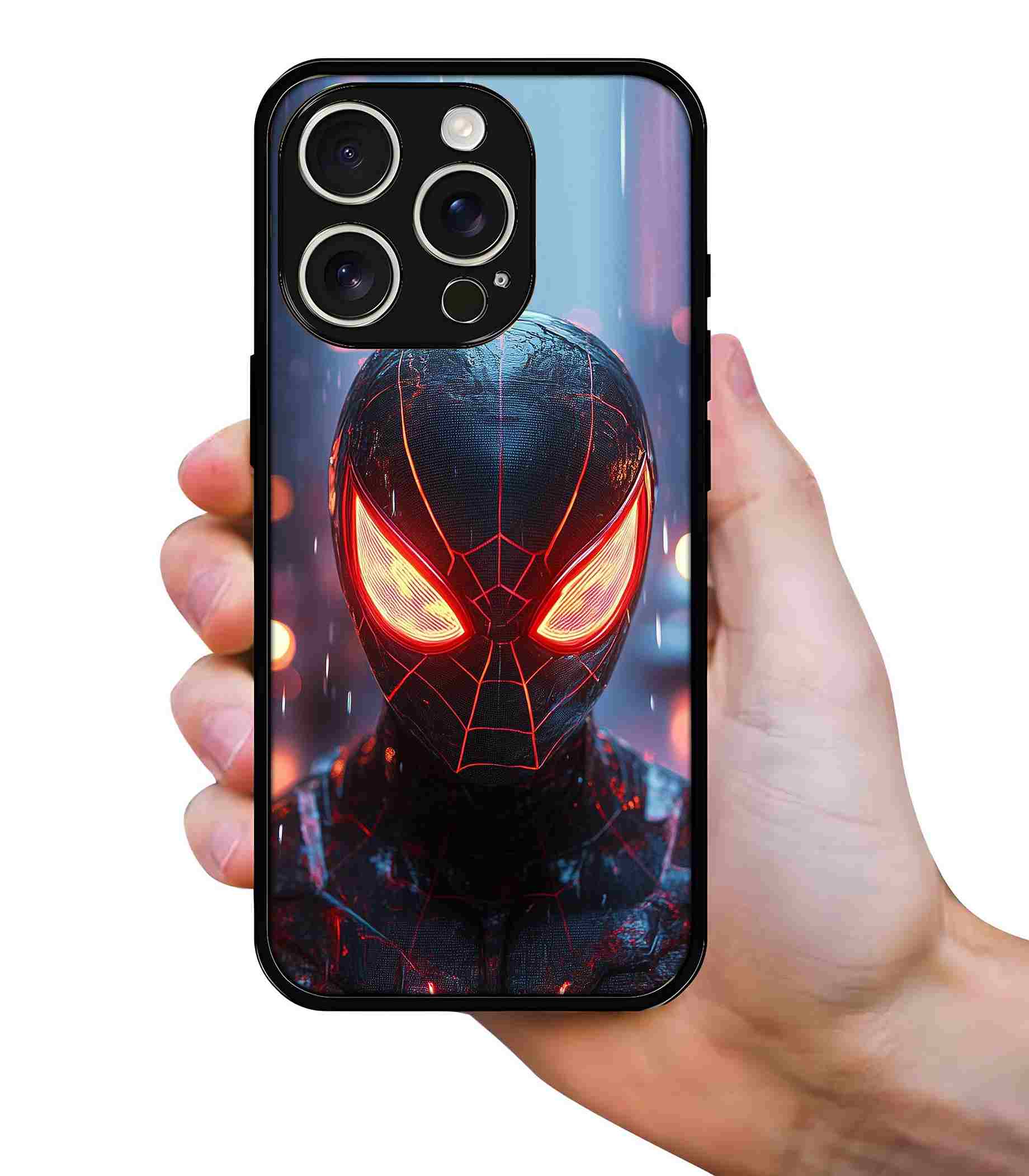 Neon Spider Man In The Rain 2D Rubber Mobile Back Cover