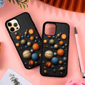 3D Planets 2D Rubber Mobile Back Cover