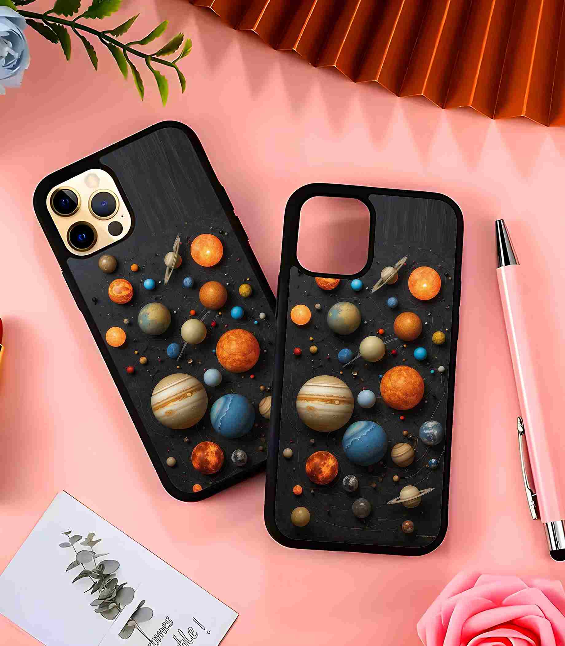 3D Planets 2D Rubber Mobile Back Cover 3D Planets 2D Rubber Mobile Back Cover