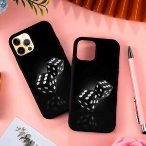 Black Dice 2D Rubber Mobile Back Cover